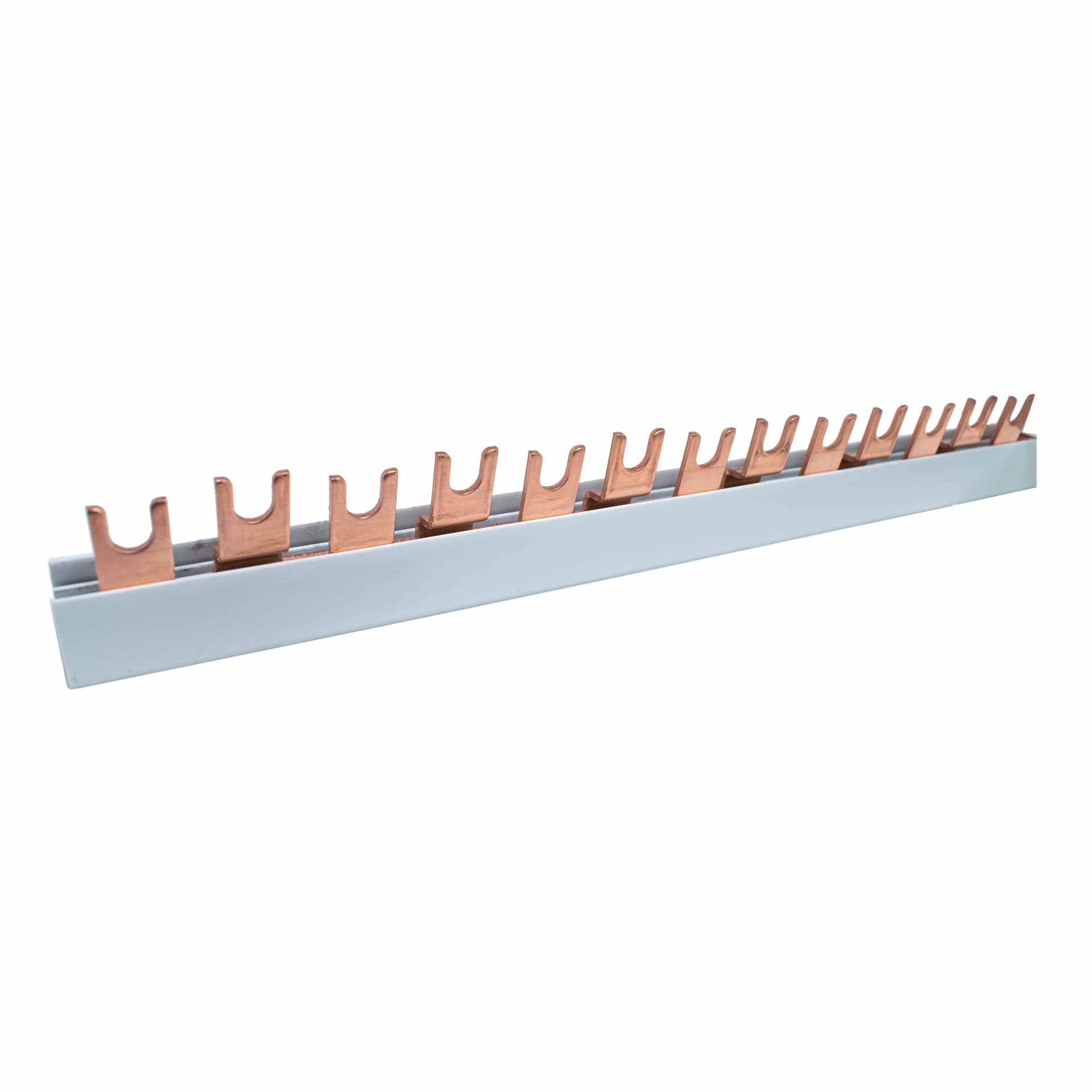 Insulated forked phase busbar 16mm2, (27x2P) P-P=17.8mm