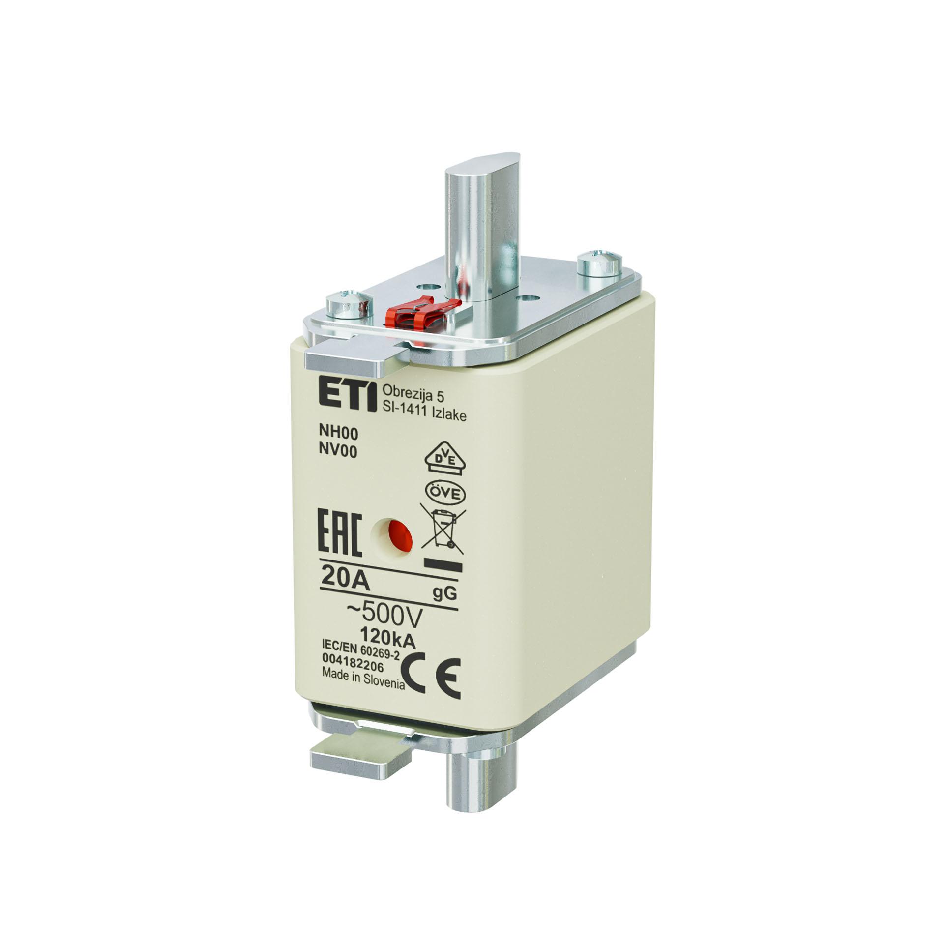 NH-Sicherung Gr. 00 20A, Charakteristik gL-gG 500V
