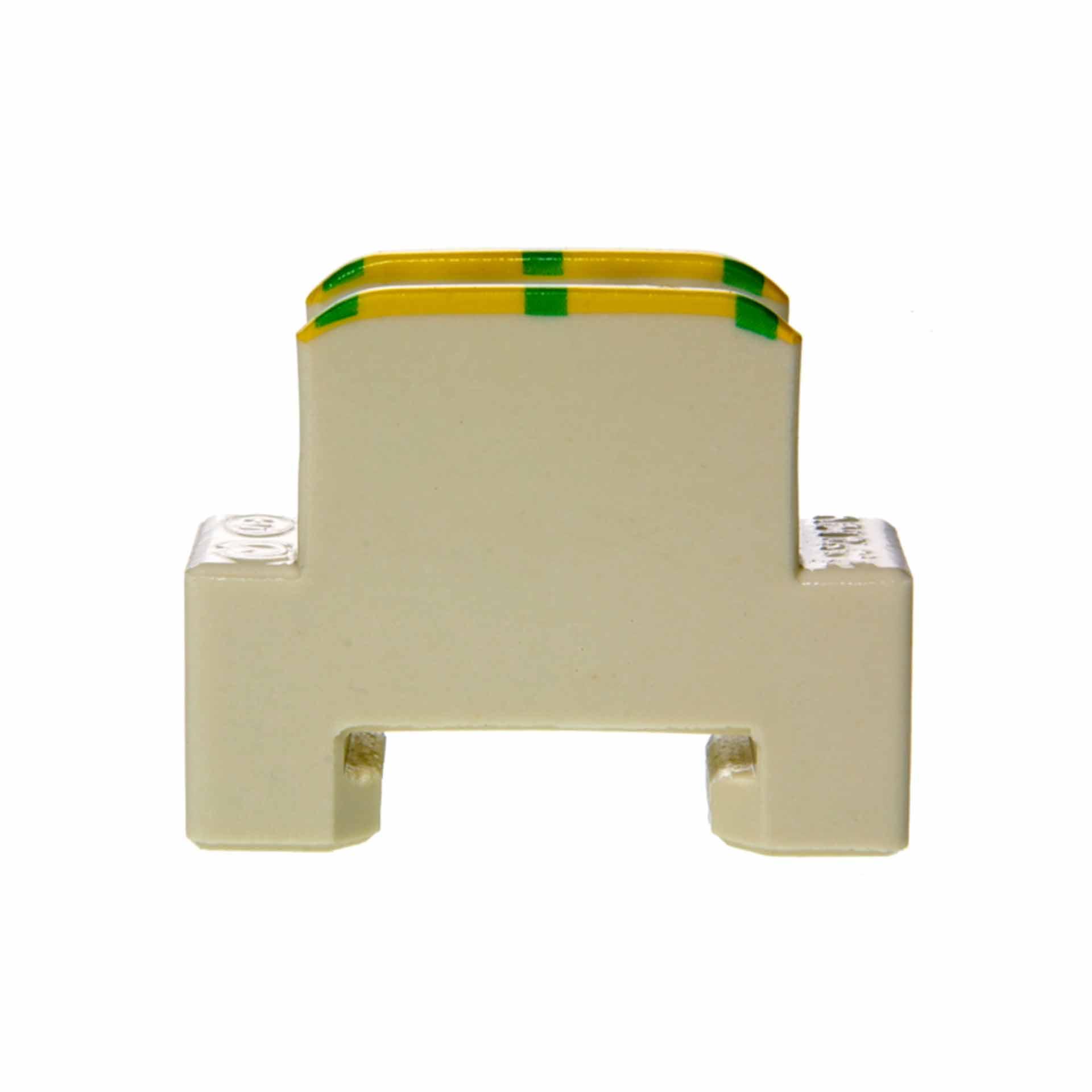 Steatite branch terminal 2.5mm², 2-conductor, green-yellow