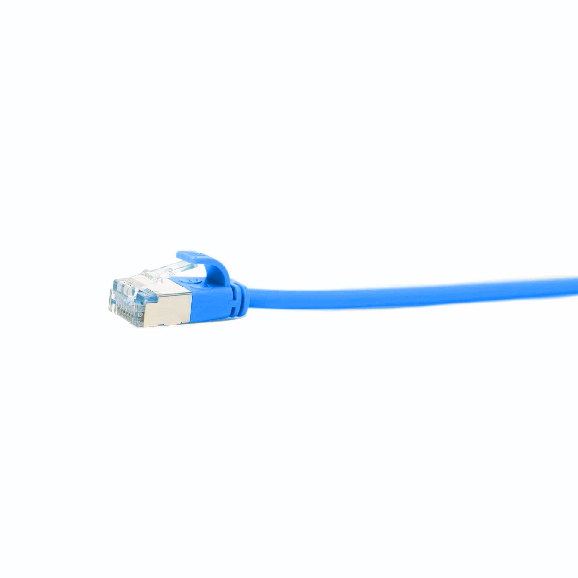 CAT 6A Câble patch Slim S/FTP, 5000mm, bleu, LSZH sans halogène, 500 Mhz