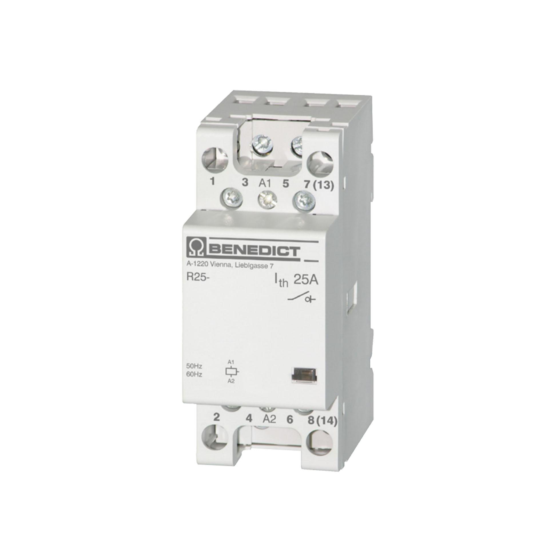 Installationsschütz 4-polig, 4Ö, 25A AC1, R25-04 24VM AC/DC
