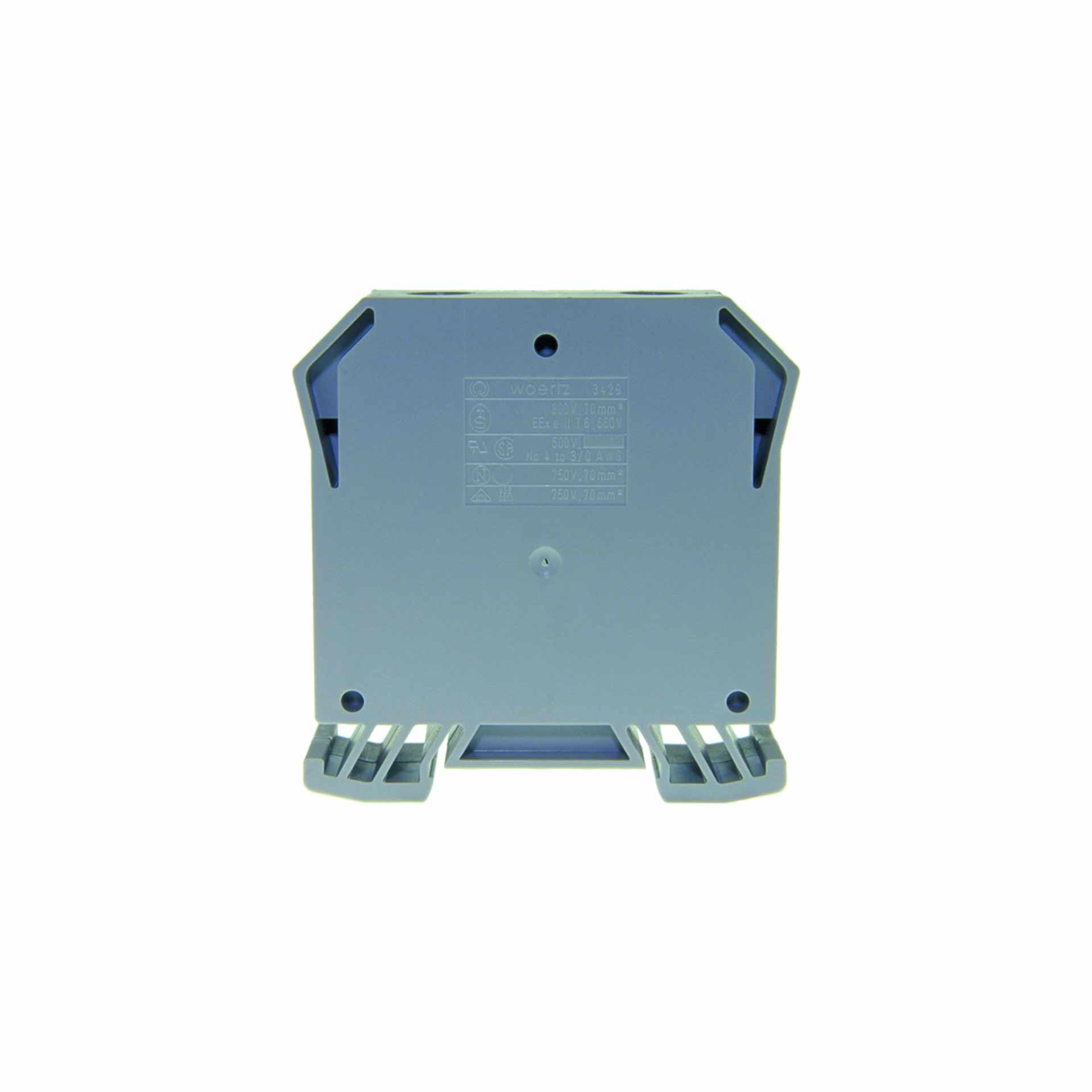 Morsettiera DIN35 70mm², 2 conduttori, grigio