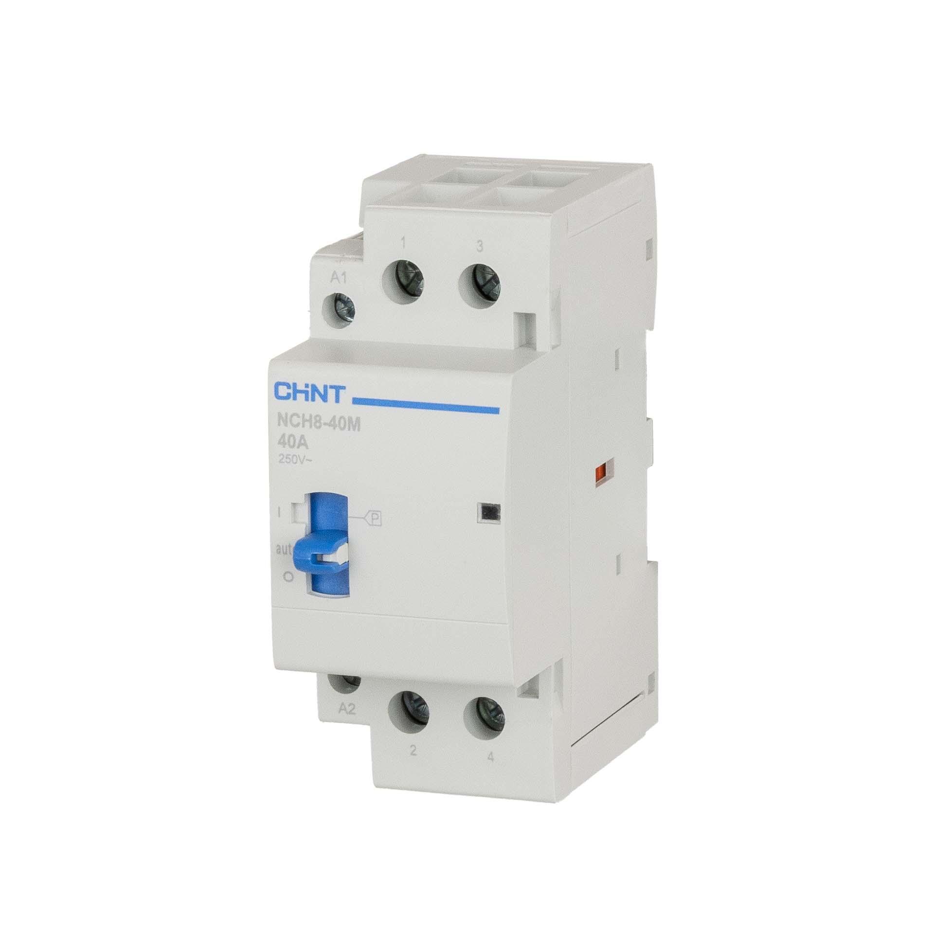 CHINT Installationsschütz manuell, 2-polig, 40A (AC-1 400V), AC 220–240V, 2 Schliesser