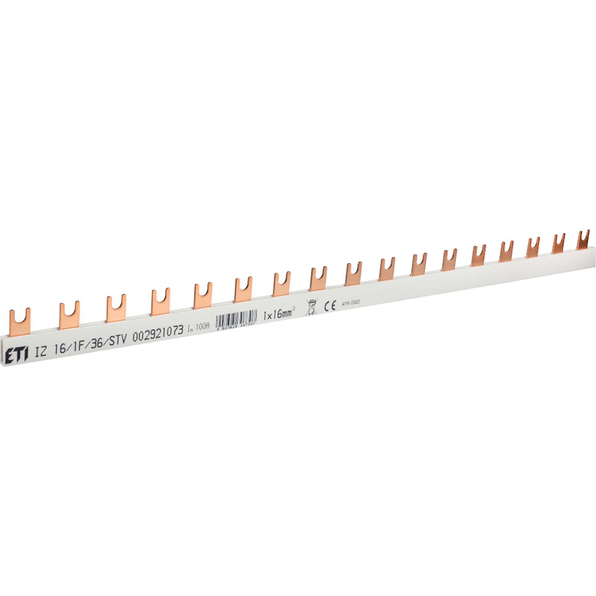 Bouchon latéral pour barre de pontage isolée 16mm2, (36x1P) P-P=18mm