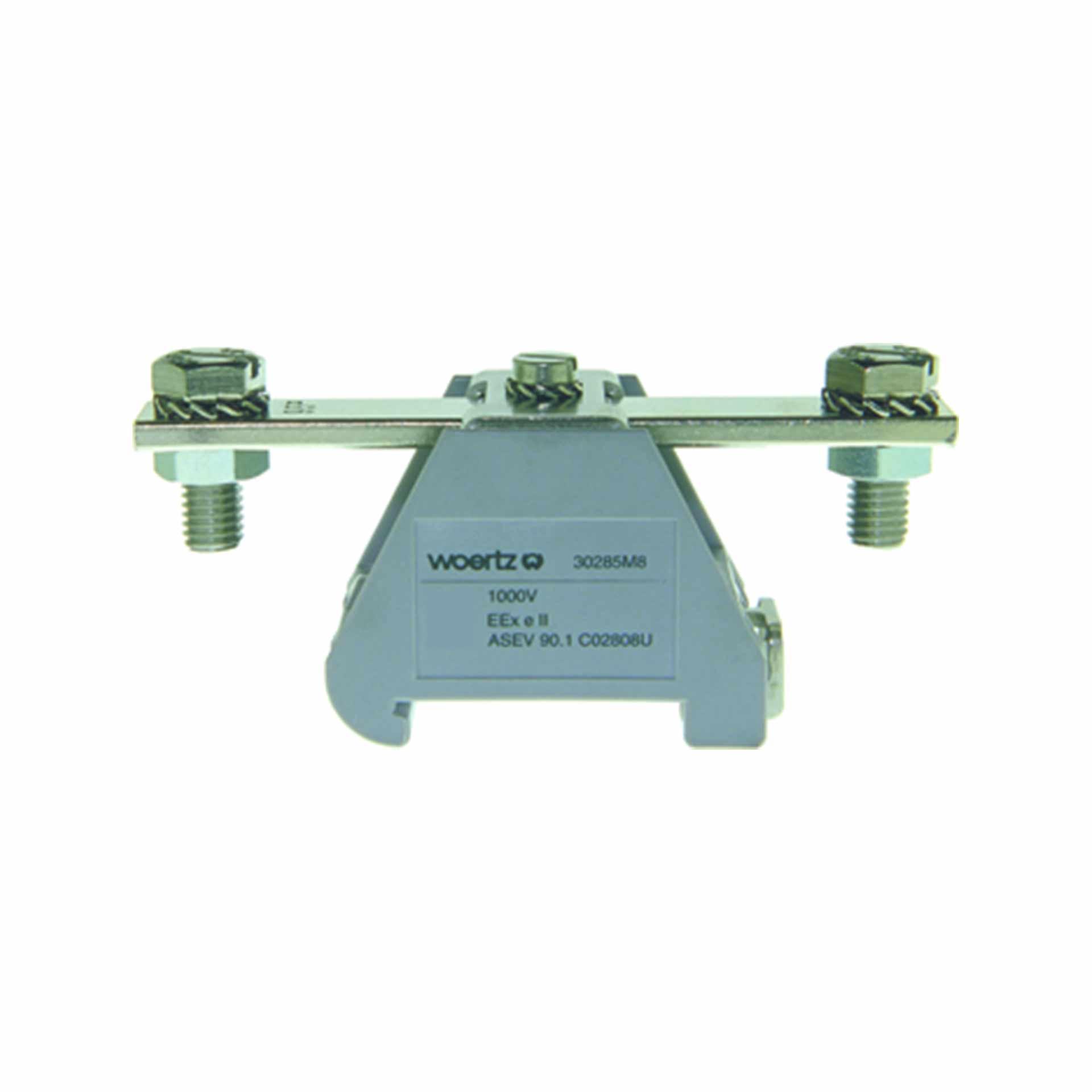 High-performance terminal block DIN35 M8 95mm², 2-conductor, grey