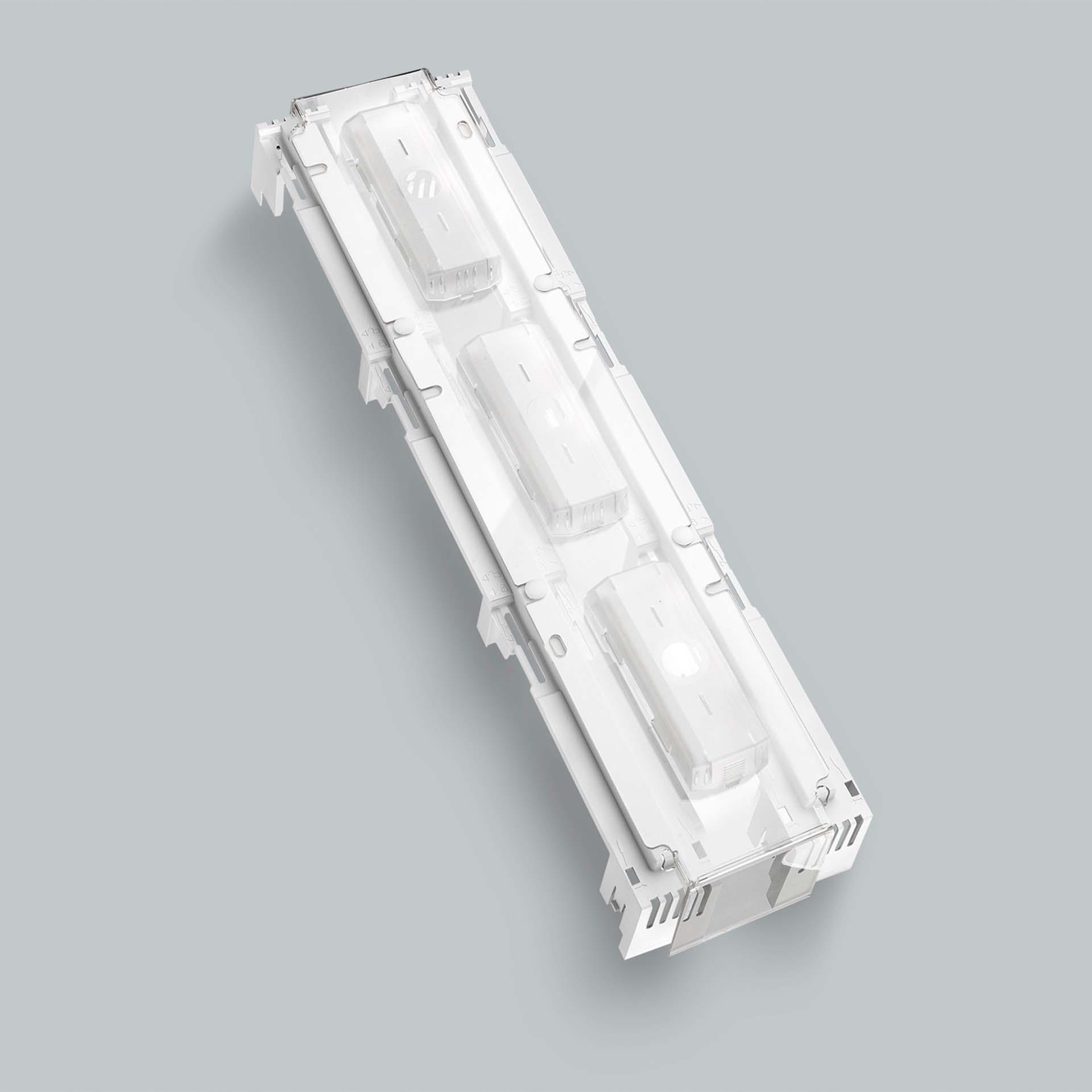 Contact hazard protection cover for longitudinal connector, 3-pole, front and rear cover Contact hazard protection cover for longitudinal connector, 3-pole, front and rear cover