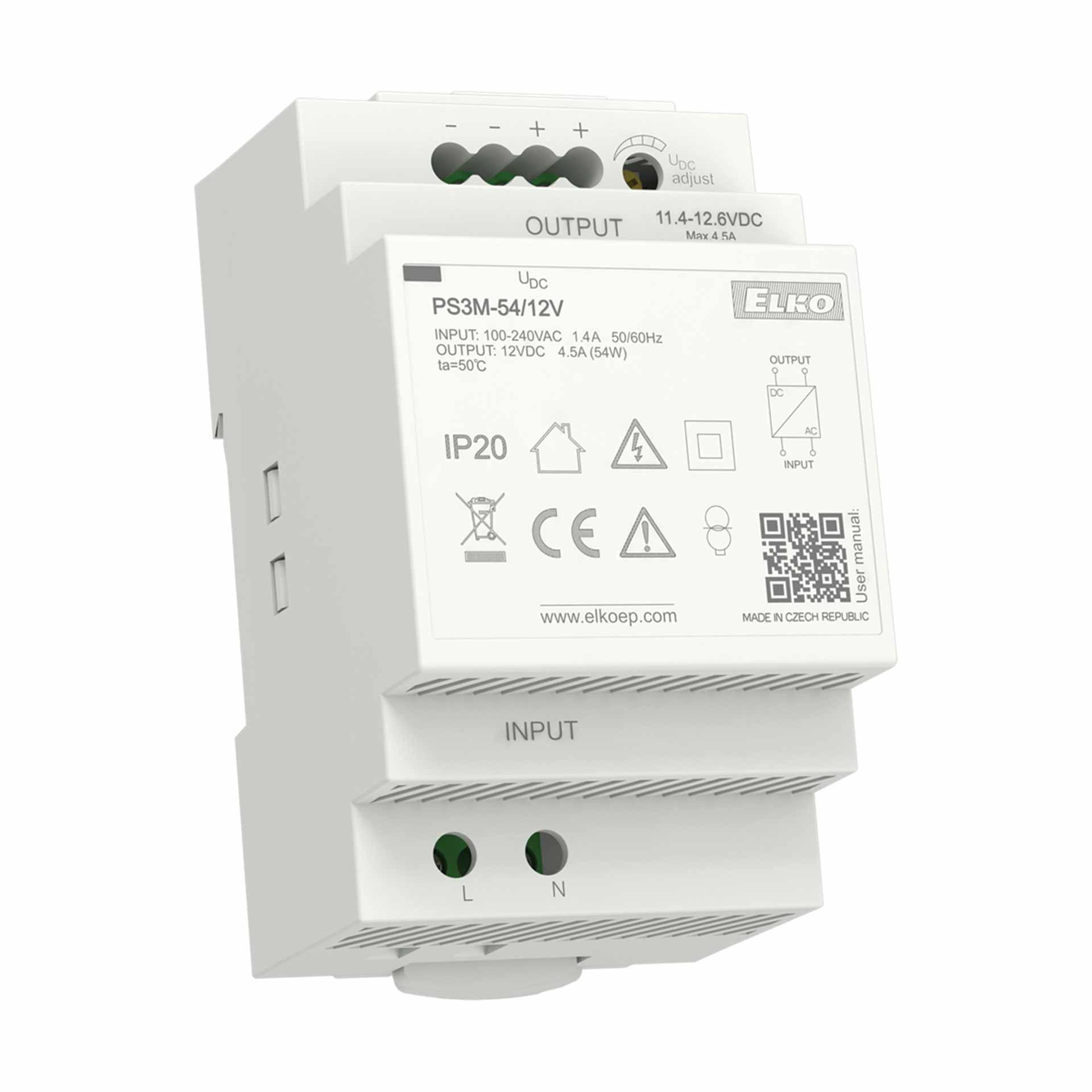 Netzteil stabilisiert PS3M-54/12V DC, 60 W / 95 VA