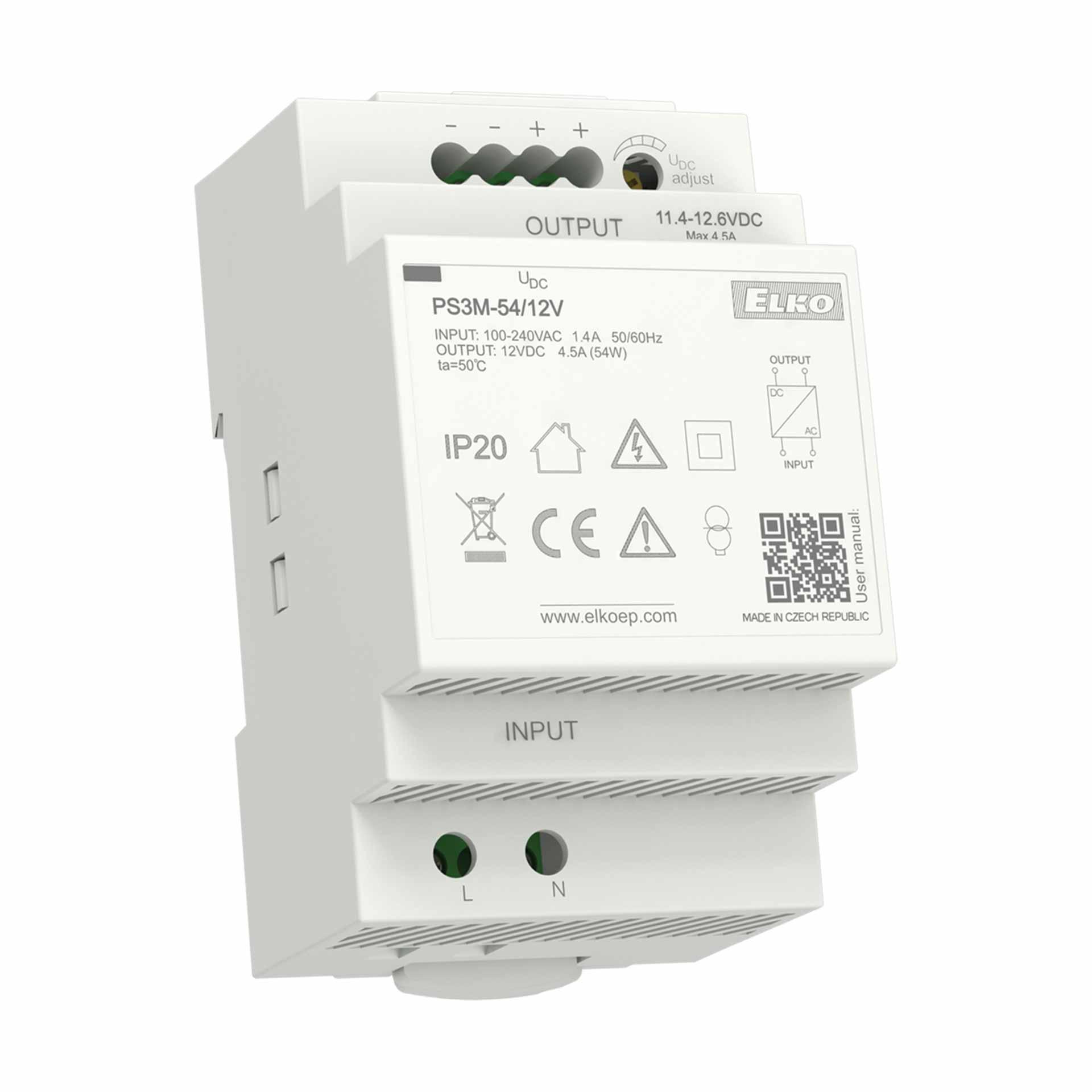 Netzteil stabilisiert PS3M-54/12V DC, 60 W / 95 VA Netzteil stabilisiert PS3M-54/12V DC, 60 W / 95 VA
