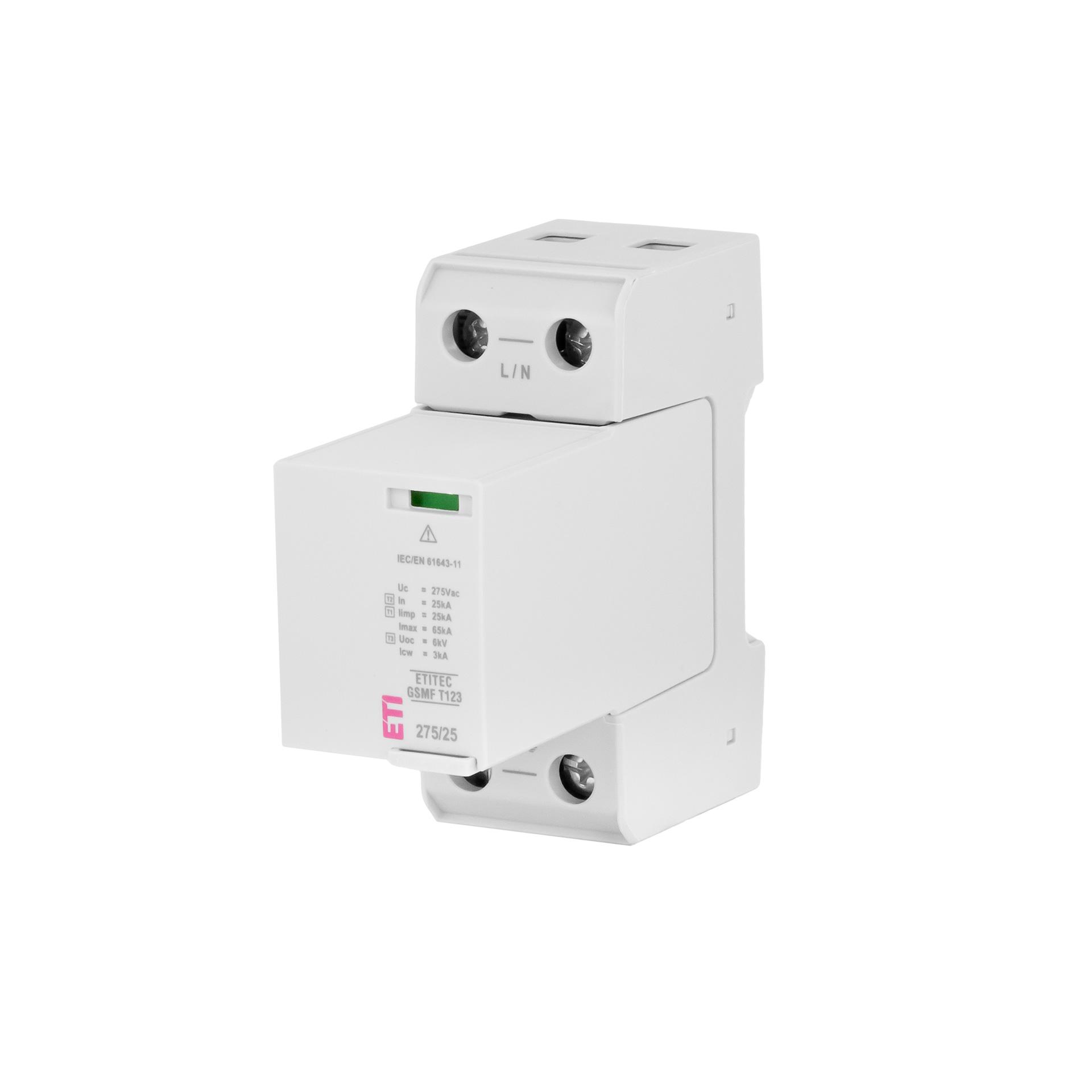 Parafoudre type 1+2+3, ETITEC GSMF T123 275/25 1+0 RC, sans courant de fuite (TN-S)