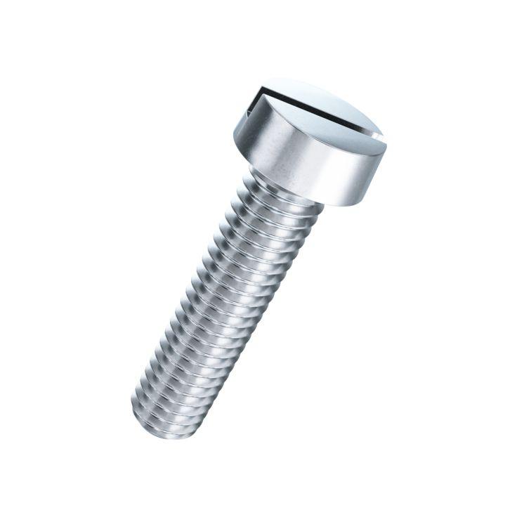 Cylinder head screw with slot M5x80mm DIN 84A-4.8 galvanised blue