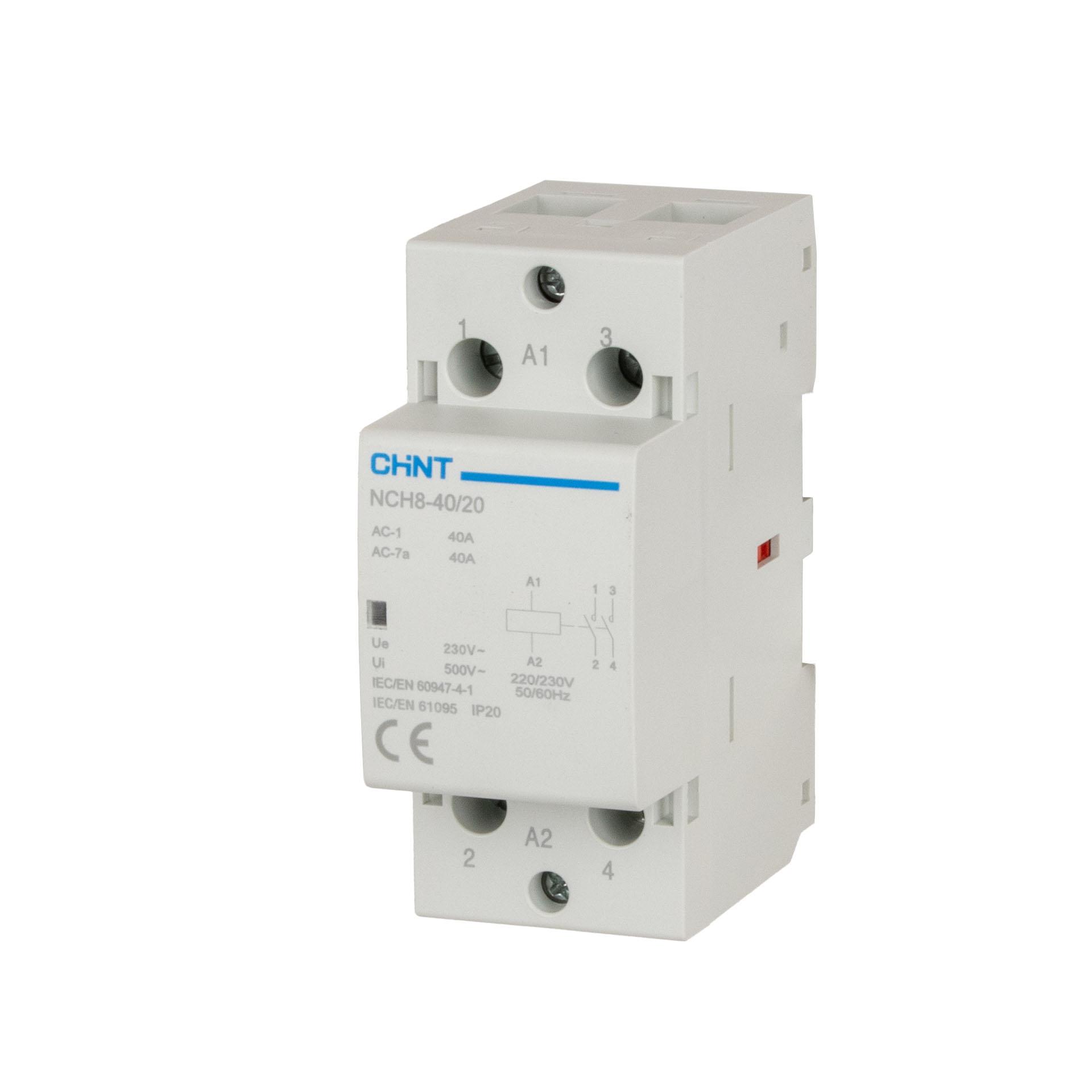 Chint Installationsschütz 2-Polig, 40A (AC1 400V), R40-20, 230V AC, 2-Schliesser