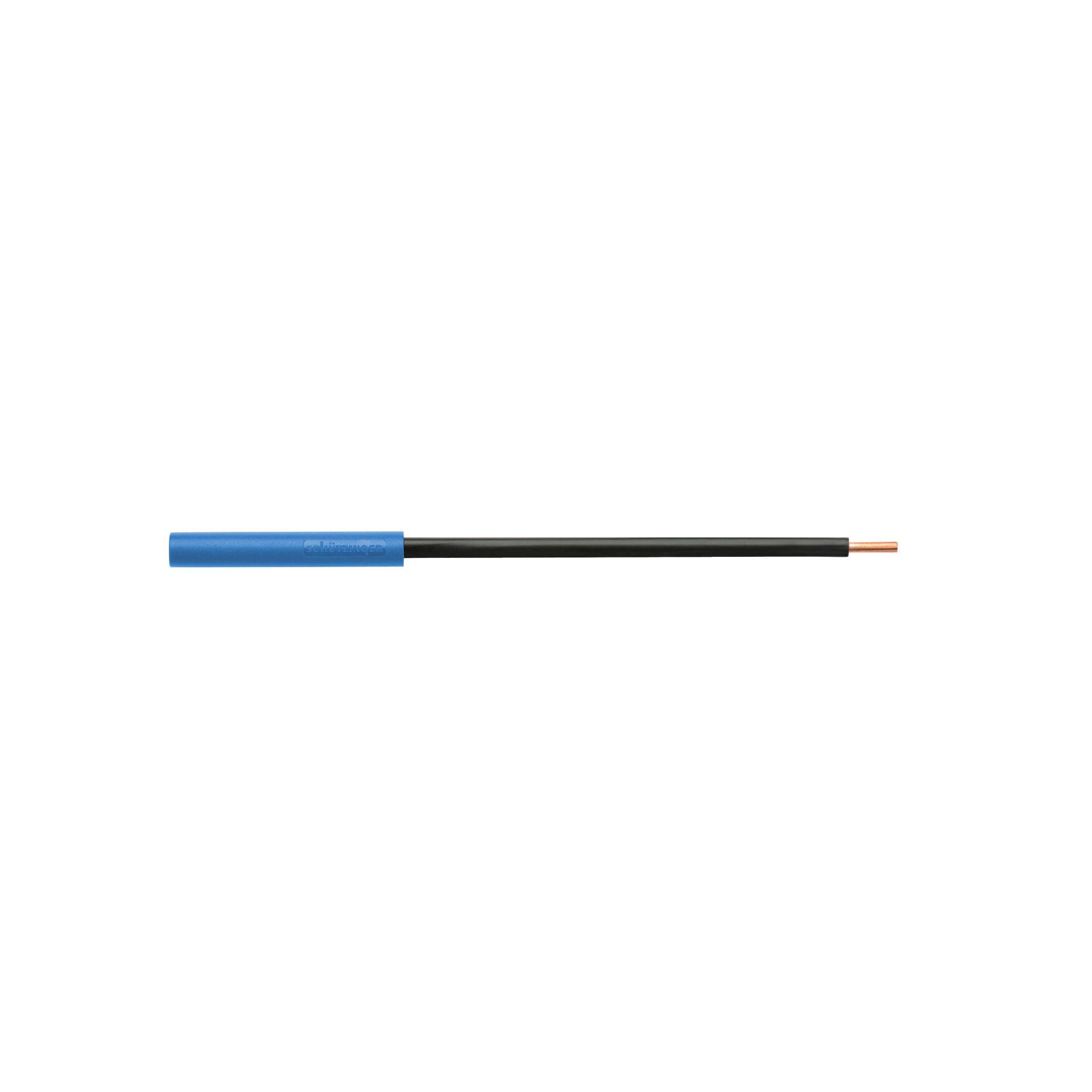 Prise de laboratoire avec conducteur rond isolé, raccord enfichable ø 4mm, 130mm, bleu