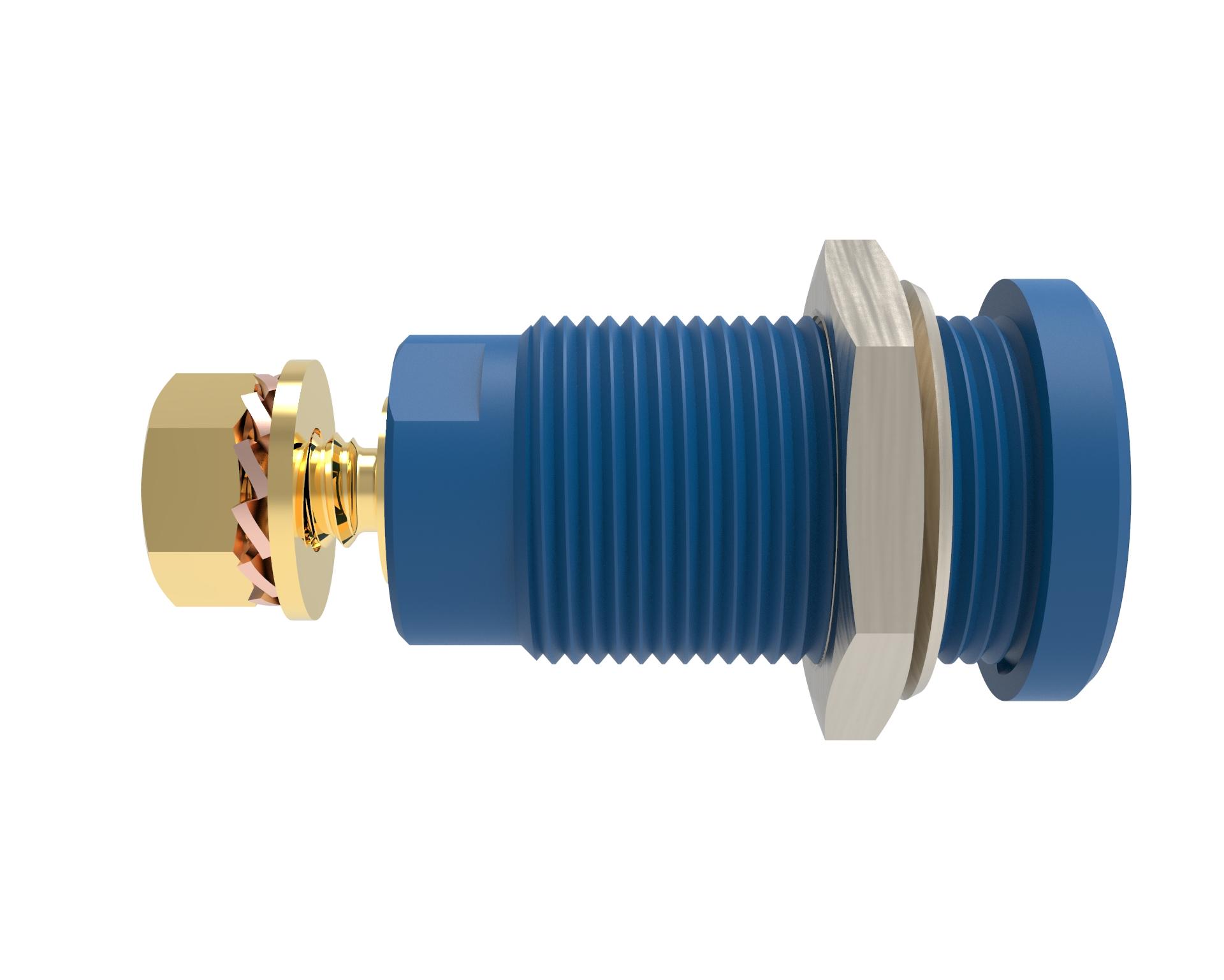 Jack da pannello di sicurezza ø 4 mm, connessione a vite, blu, contatti placcati oro