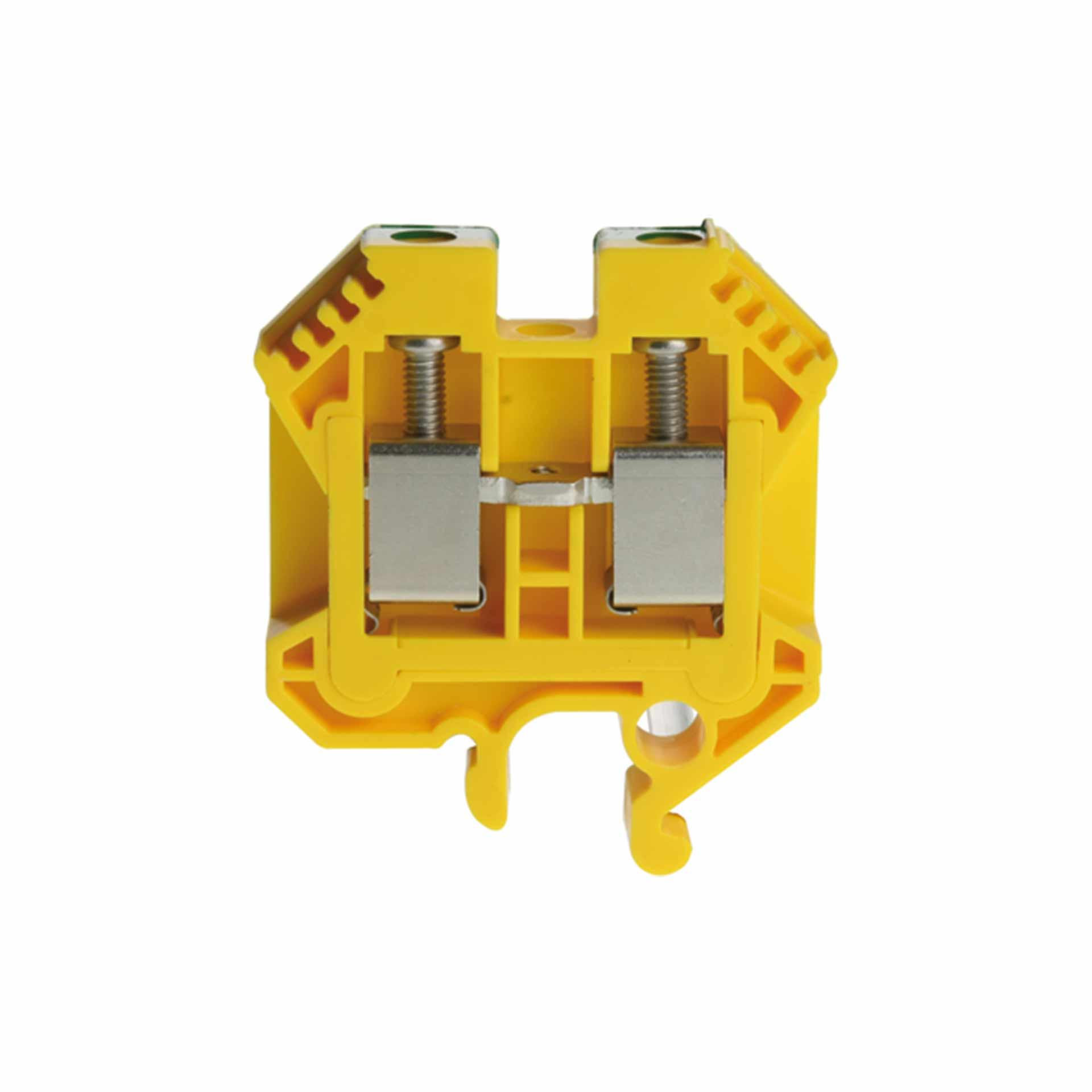 Morsettiera DIN32 10 mm², 2 conduttori, isolamento verde-giallo