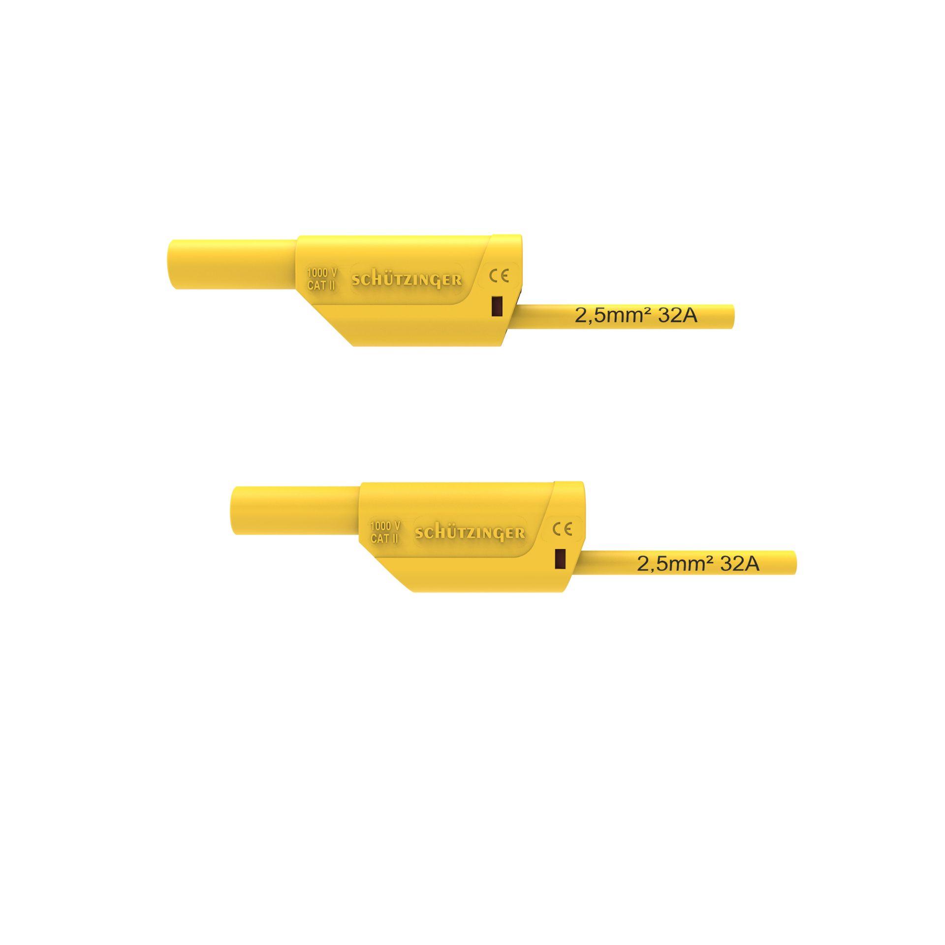 Safety connecting cable ø 4mm, 2.5mm2, 150cm, yellow