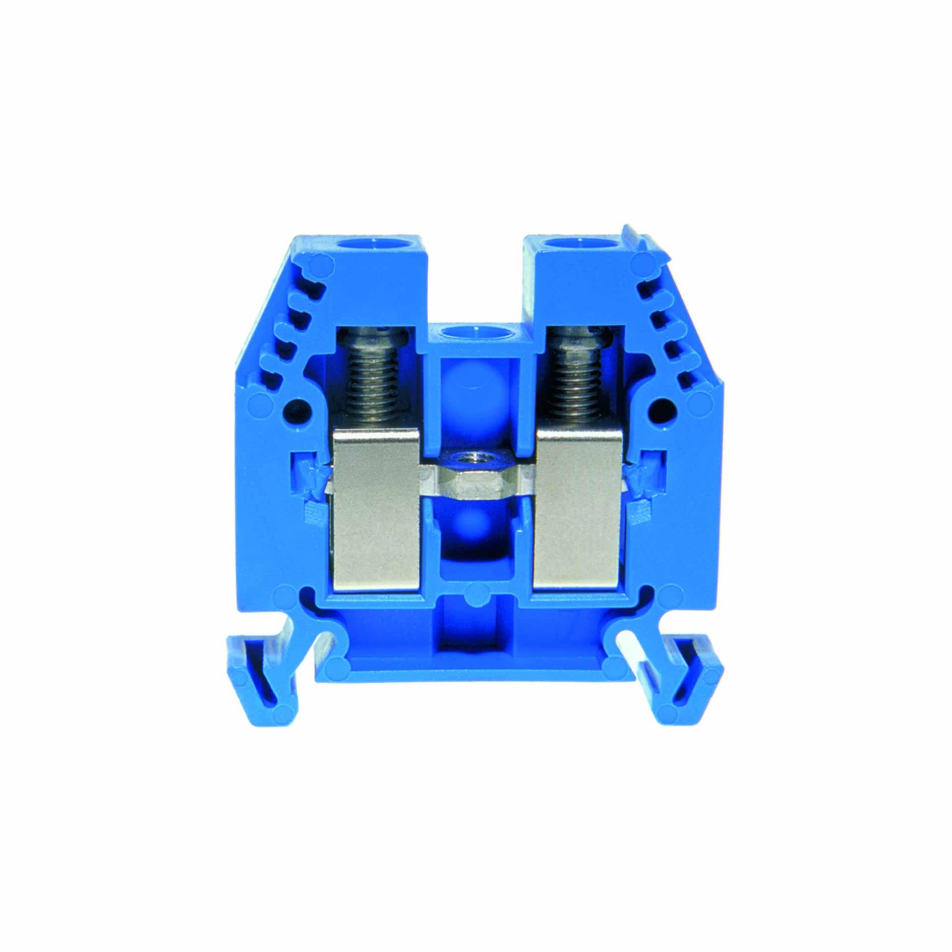 Borne DIN35 16mm2, 2-conducteurs, bleue