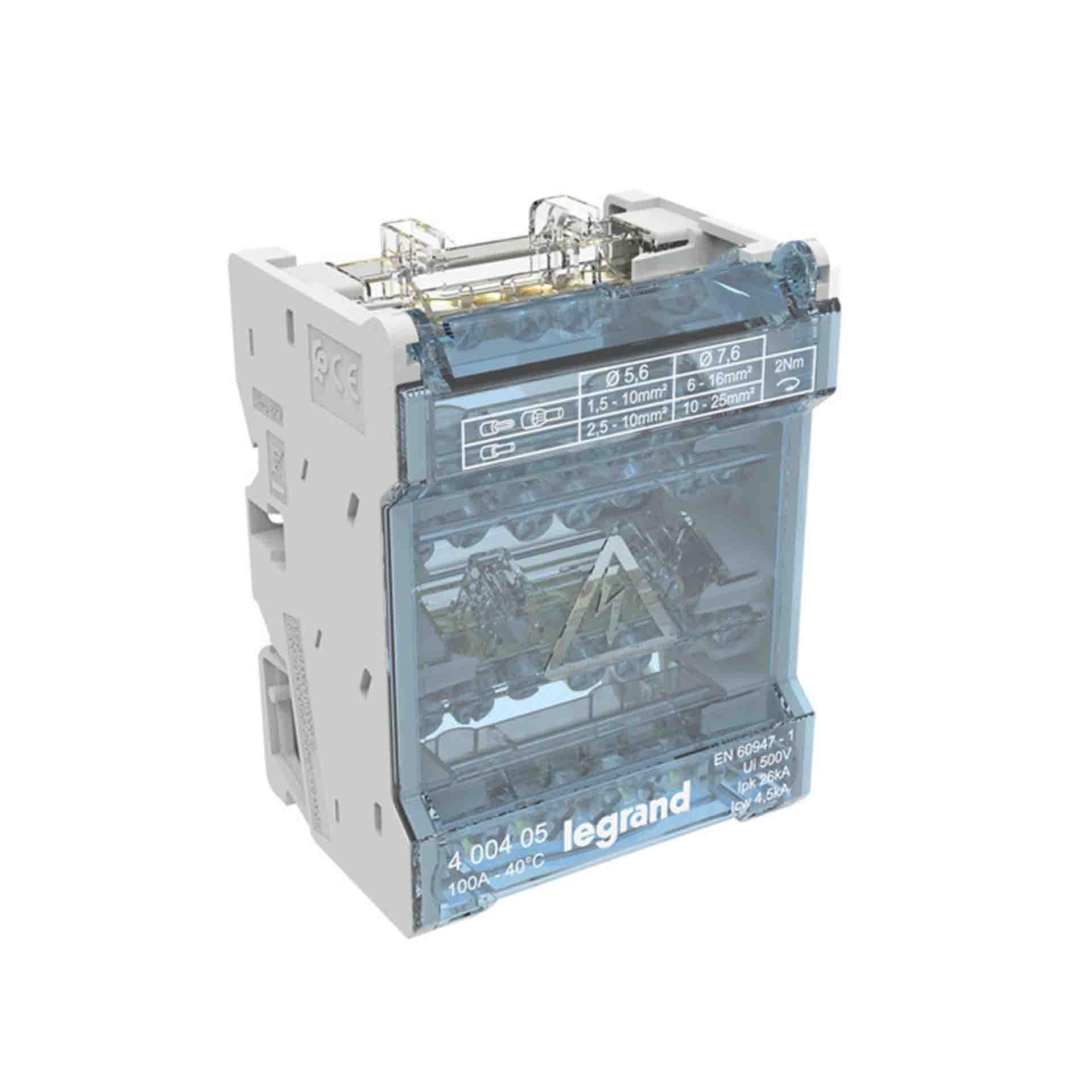 Répartiteur modulaire 4P 100A - 6 départs