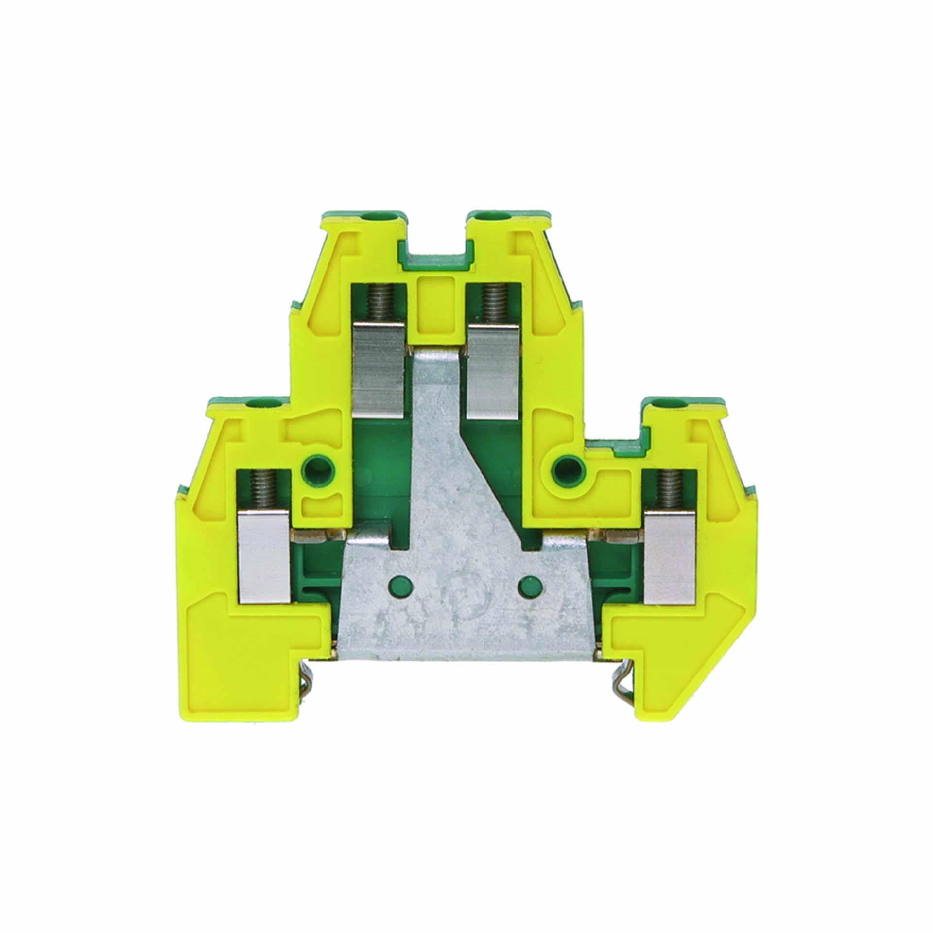 Morsettiera PE a due piani DIN35 4mm², 4 conduttori, verde-giallo