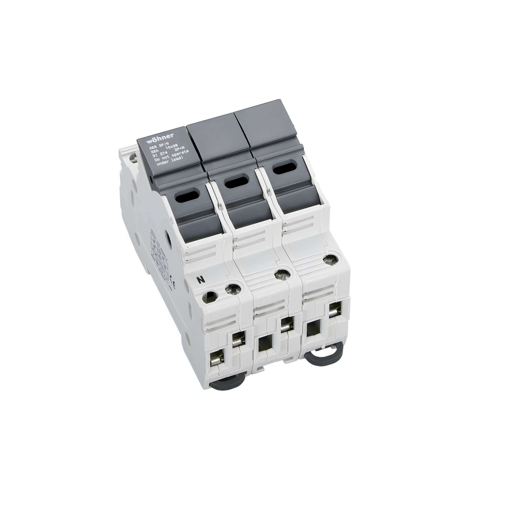 Disjoncteur à fusibles, 3P+N, Max. 32A, 10x38
