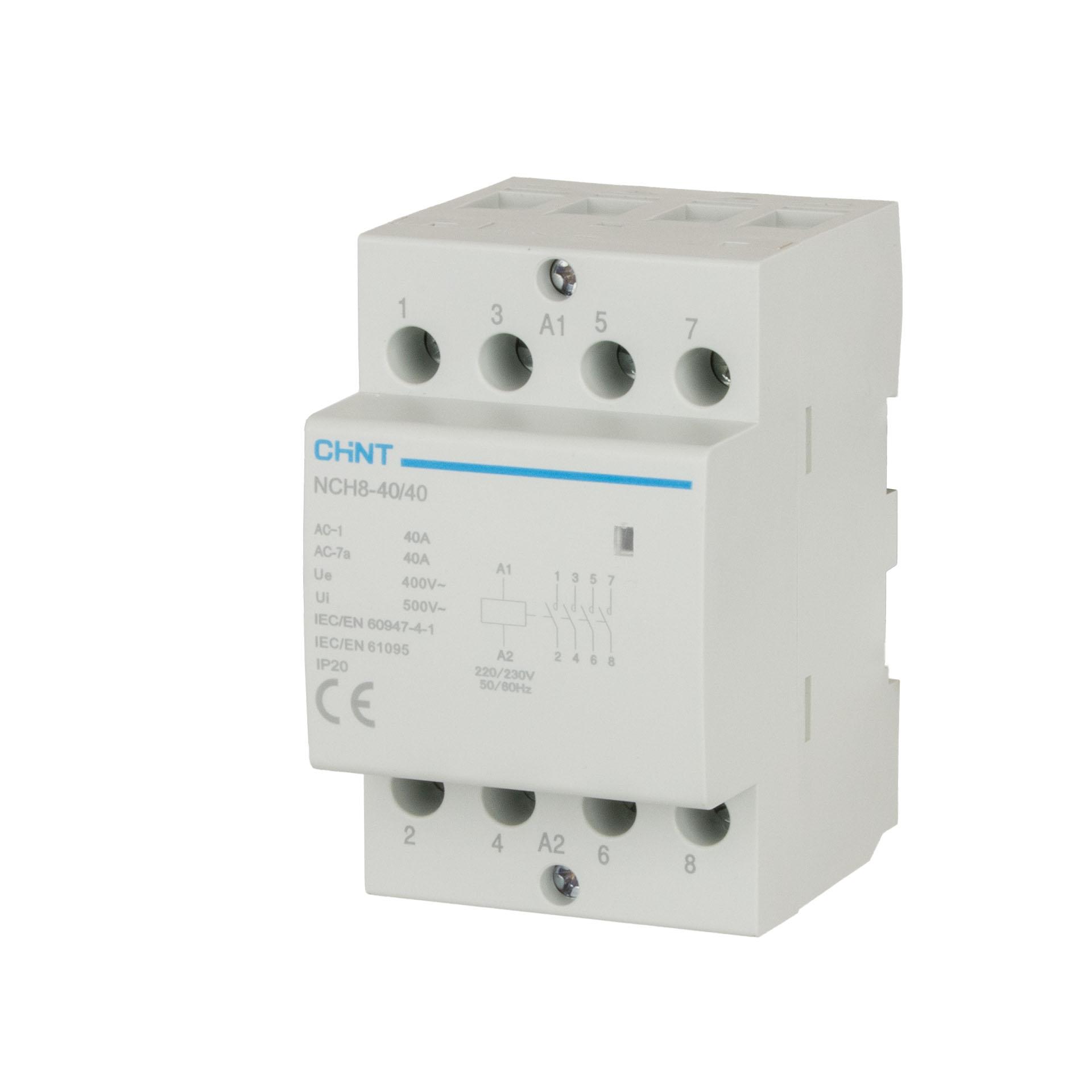 Chint Installationsschütz 4-Polig, 40A (AC1 400V), R40-40, 230V AC, 4-Schliesser