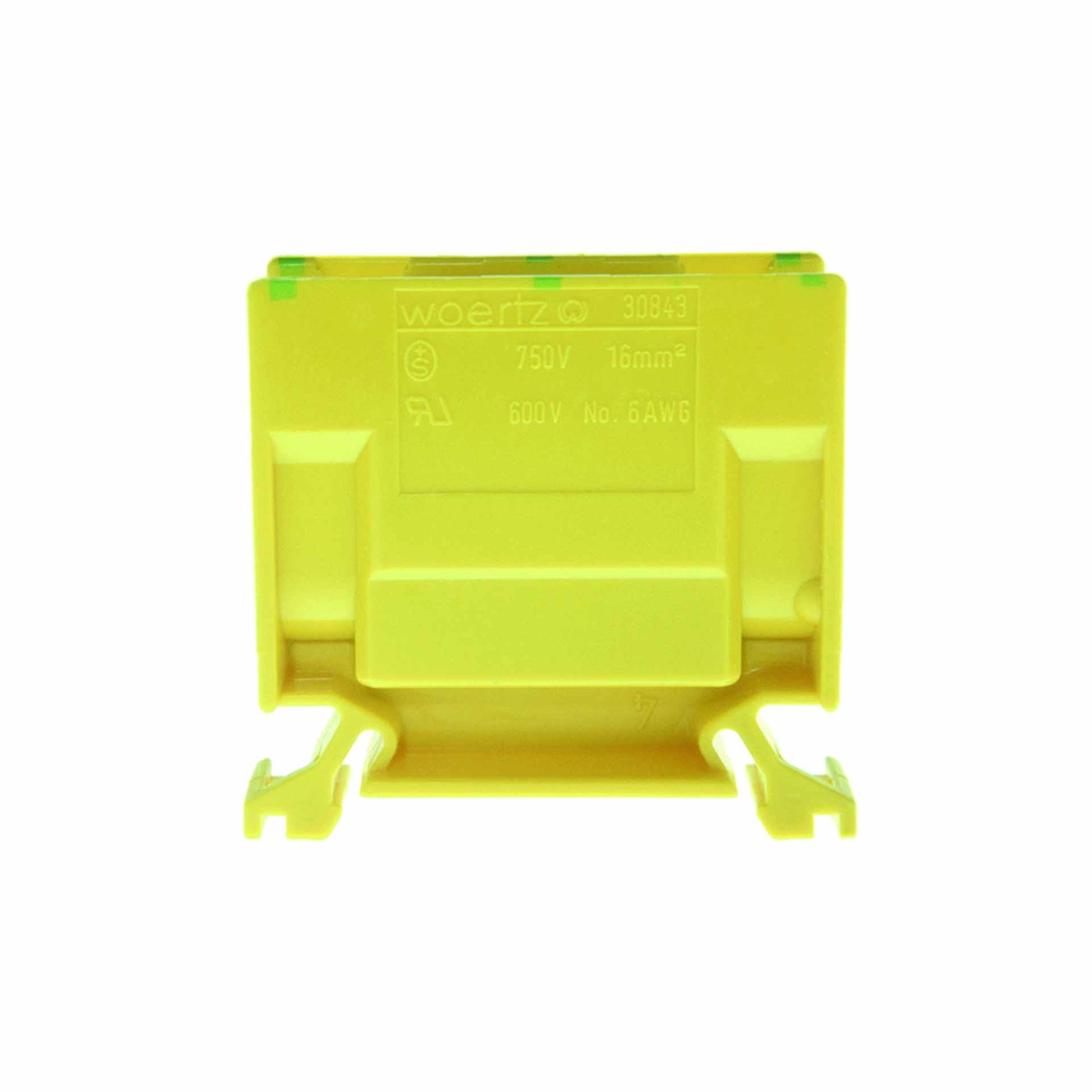 Junction terminal DIN35 16mm², 2-conductor, green-yellow