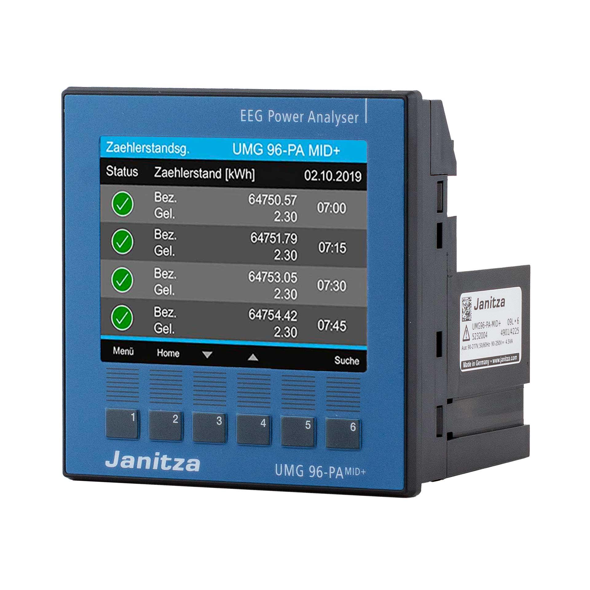 Janitza Modular Erweiterbarer Netzanalysator UMG 96-PA-MID+ Janitza Modular Erweiterbarer Netzanalysator UMG 96-PA-MID+