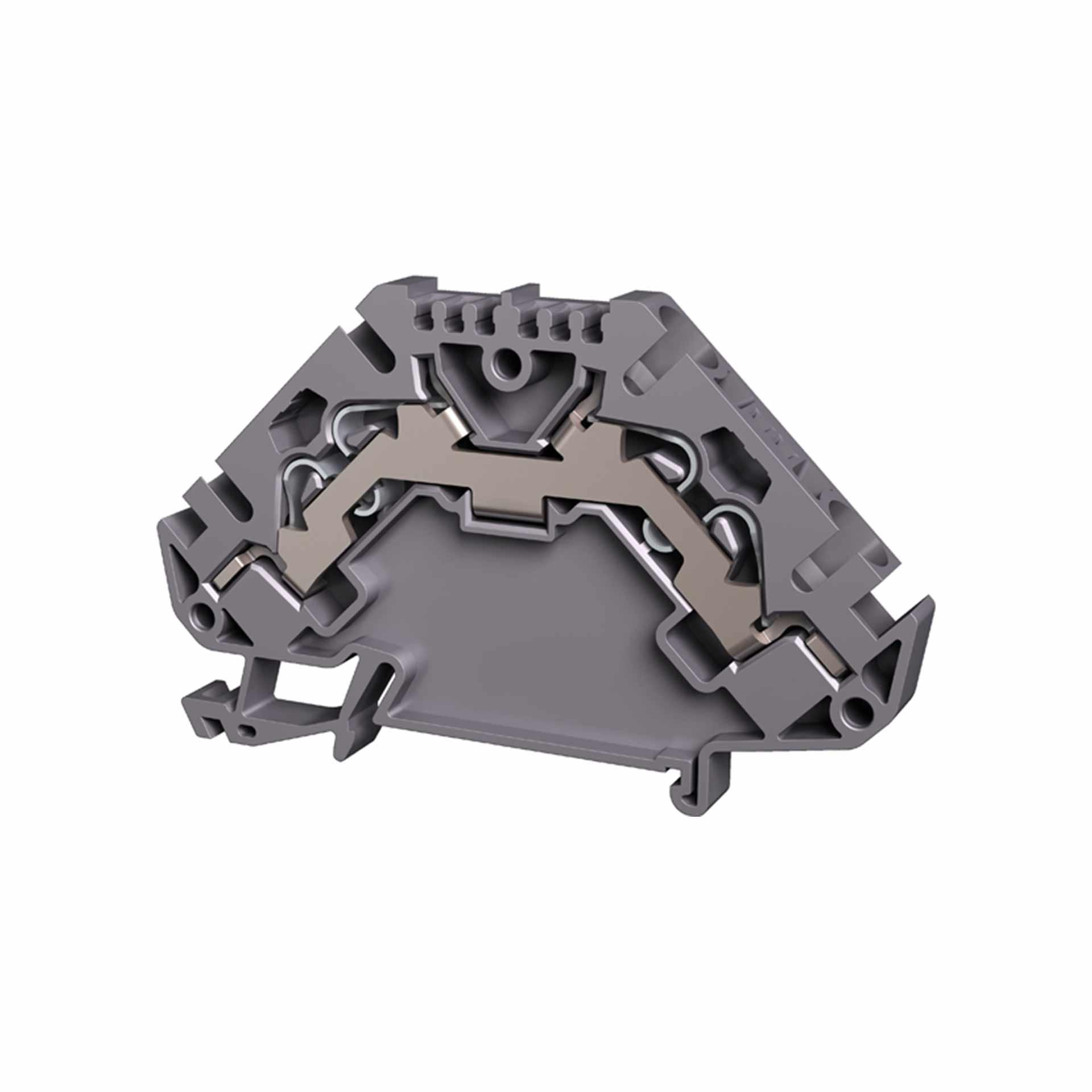 Push-in spring terminal 4mm², 4-wire, grey