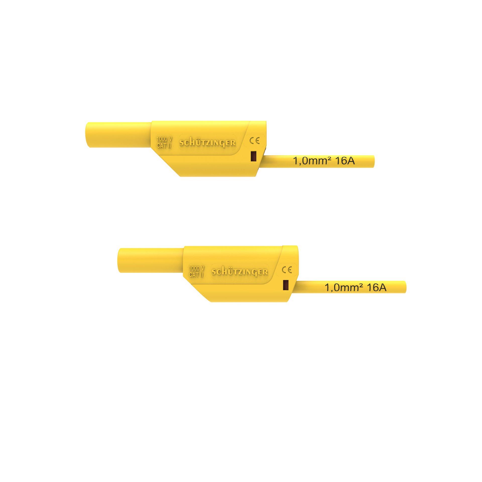 Sicherheits-Verbindungsleitung ø 4mm, 1mm2, 50cm, gelb