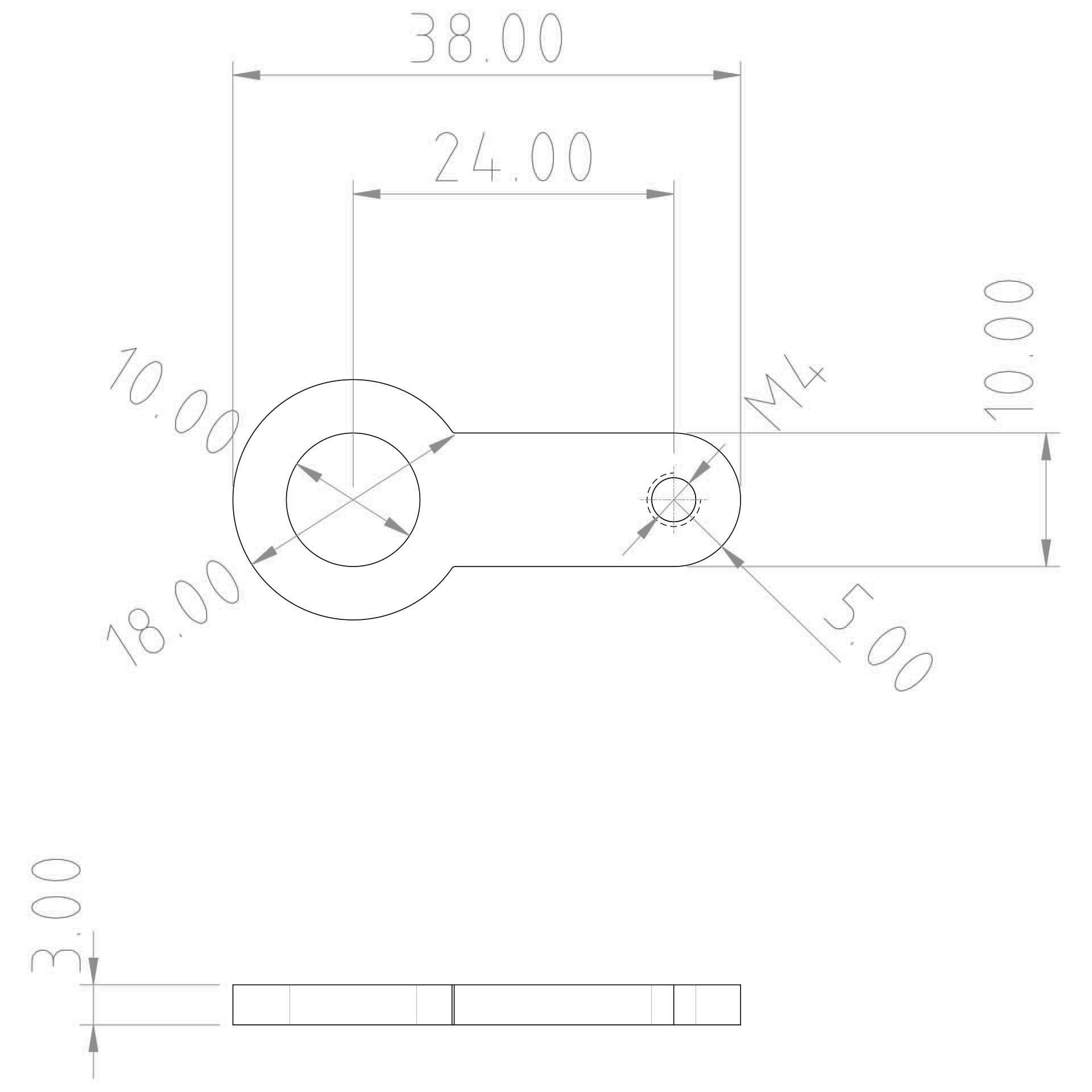 Spannungs-Anschlusslasche klein M10, Messing vernickelt