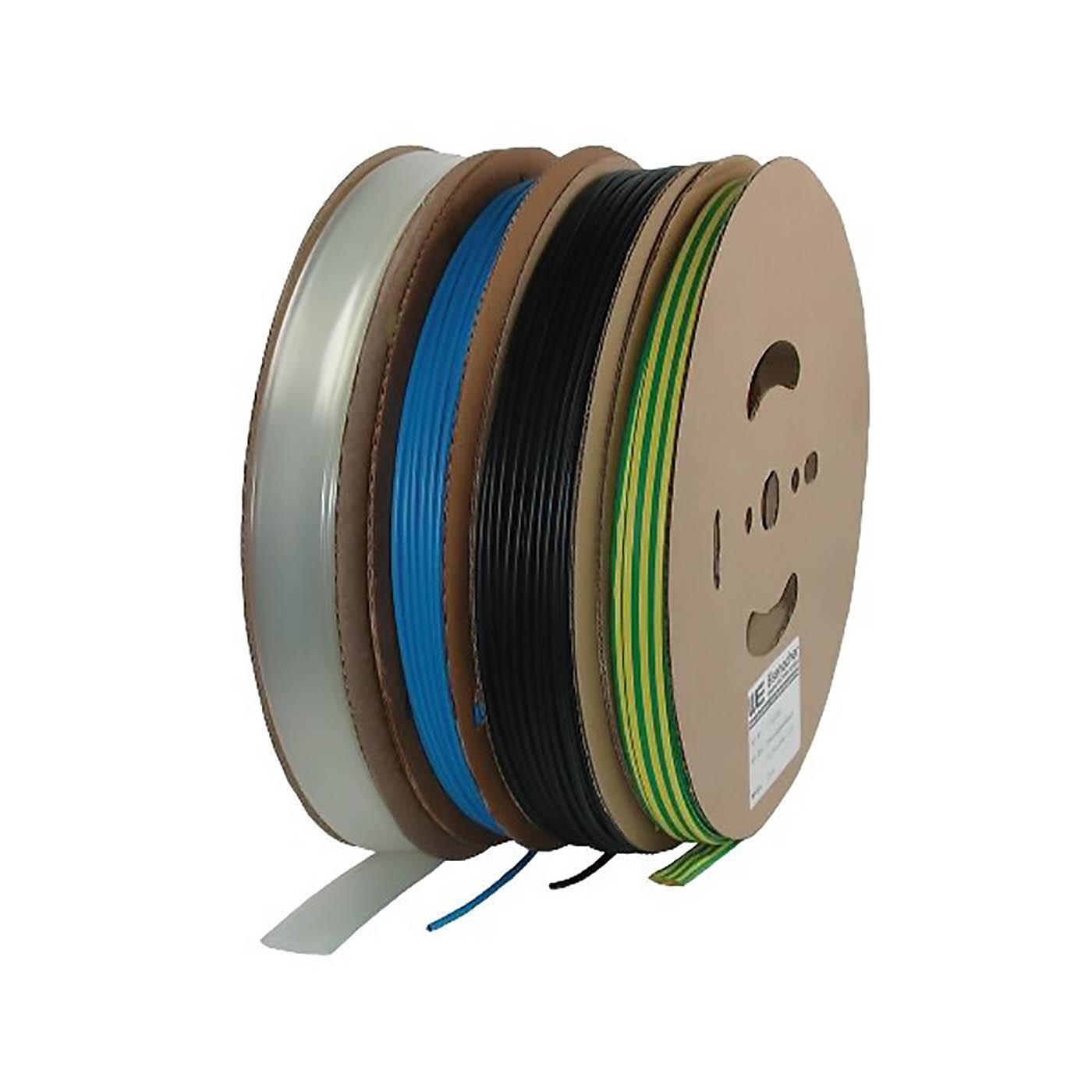 Schrumpfschlauch, 6.4 - 3.2mm, grau, ganze Rolle,VPE 75m, 2:1