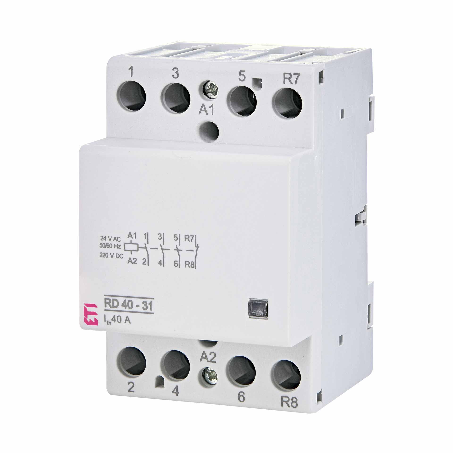 Contacteur 4 pôle, 40A (AC1, 400V), RD40-31 24V AC/DC