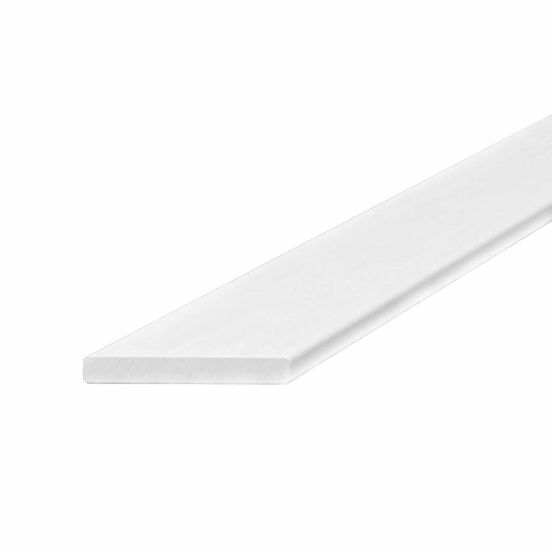 Flat profile low-voltage GRP insulator 50x10mm, white (RAL 9003), halogen-free, 1000mm