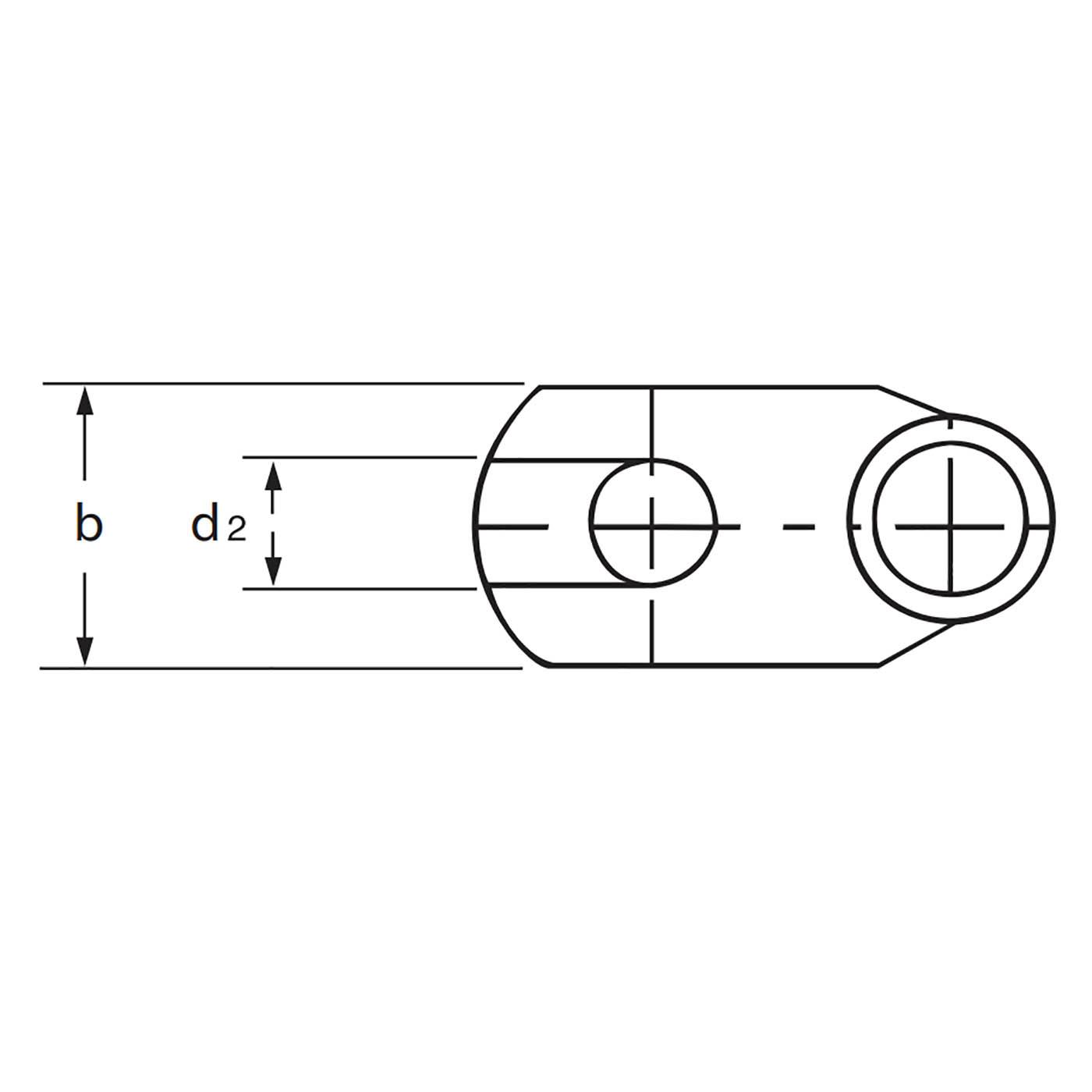 Cosse tubulaire étamée coudée 90° / 185mm² / M10