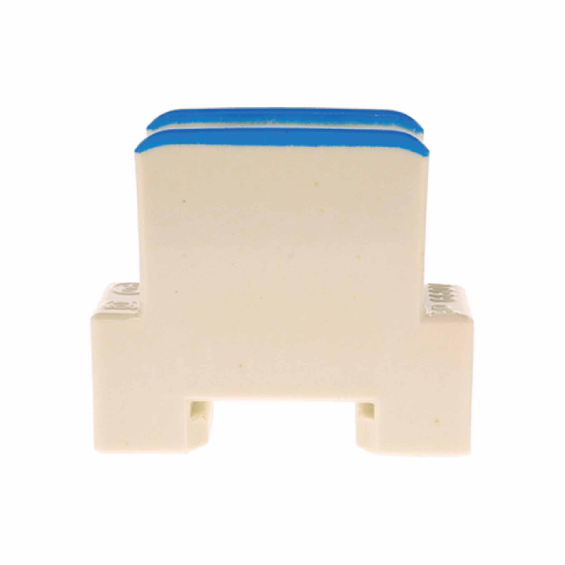 Steatite branch terminal 6mm², 2-conductor, blue