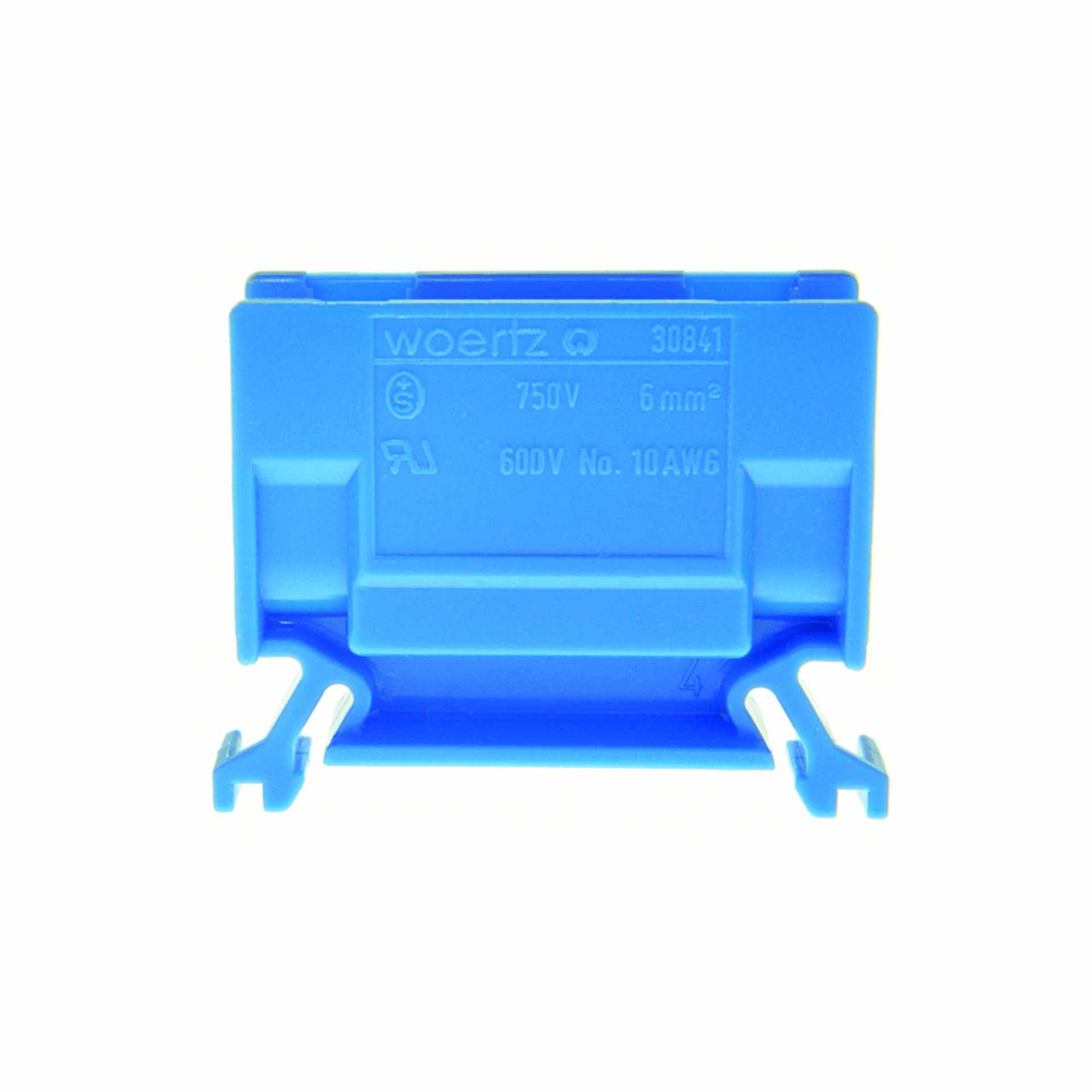 Junction terminal DIN35 6mm², 2-conductor, blue