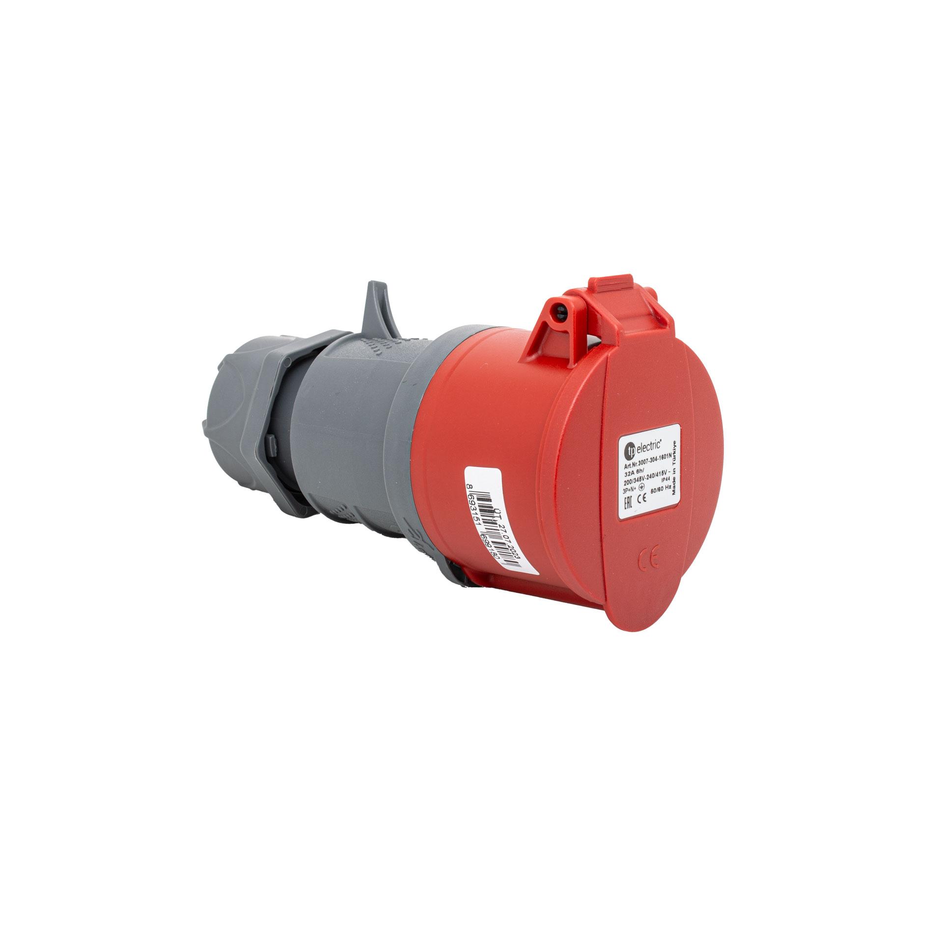 Accoppiamento rapido CEE 32A 5P 6h, 3PNE 400V, contatti nichelati, sistema brevettato Quick Connect Accoppiamento rapido CEE 32A 5P 6h, 3PNE 400V, contatti nichelati, sistema brevettato Quick Connect