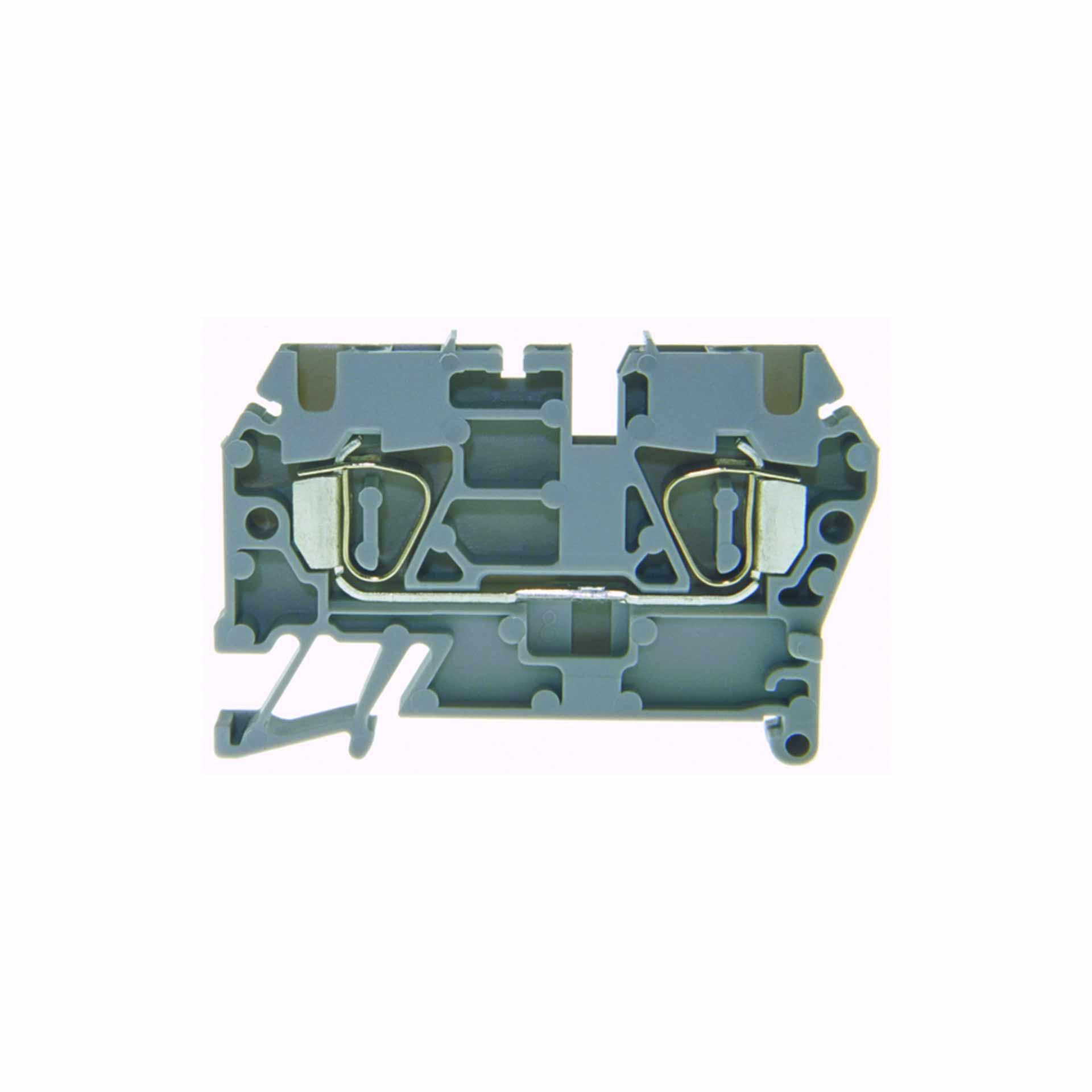 Tension clamp terminal DIN35 2.5mm², 2-conductor, grey