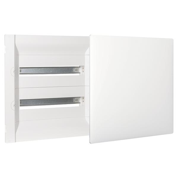 Practibox3 scatola di distribuzione da incasso, 18TE, 2 file con porta bianca