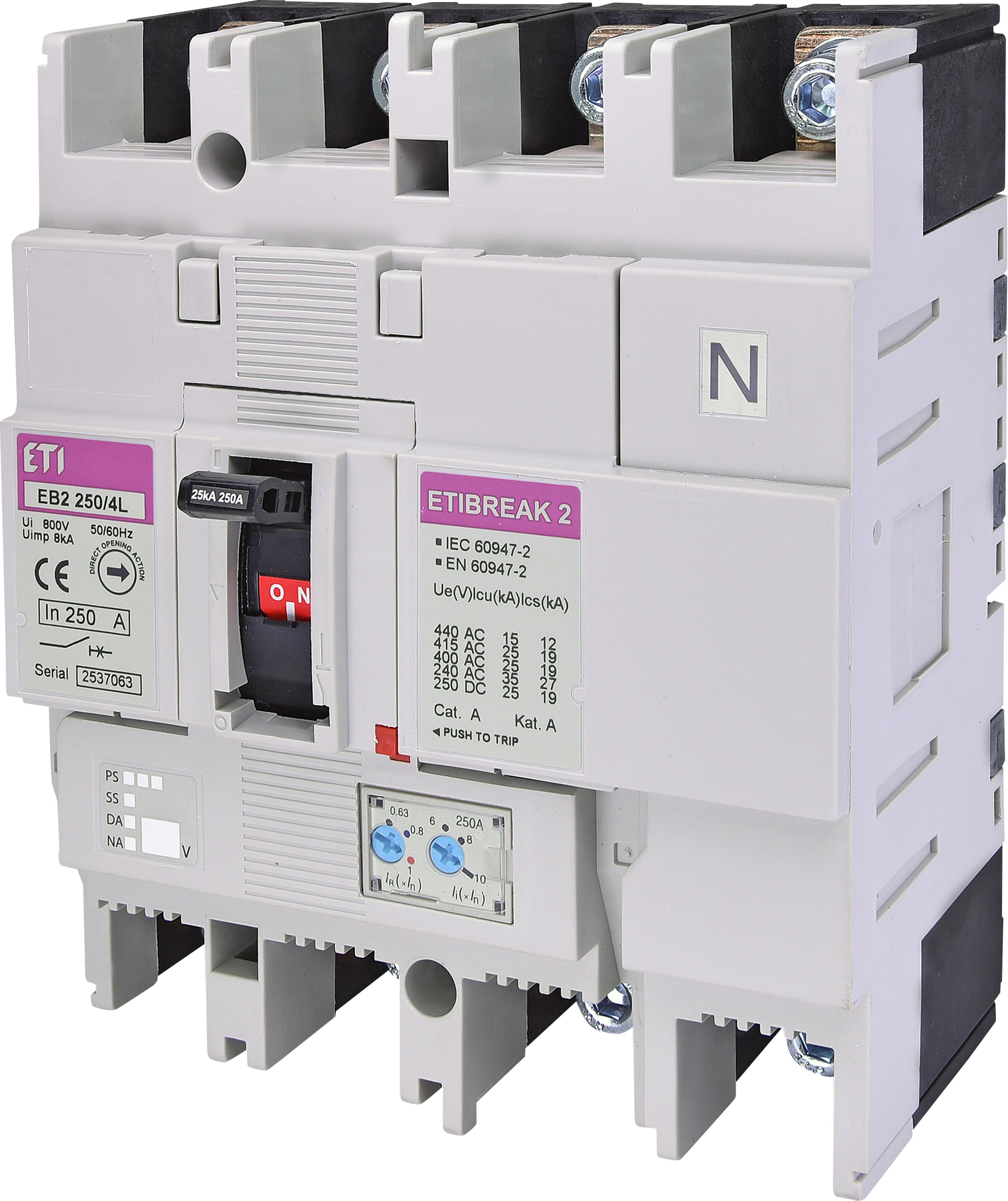 Disjoncteur EB2 160/4H 160A, Icu 65kA / Ics 36kA