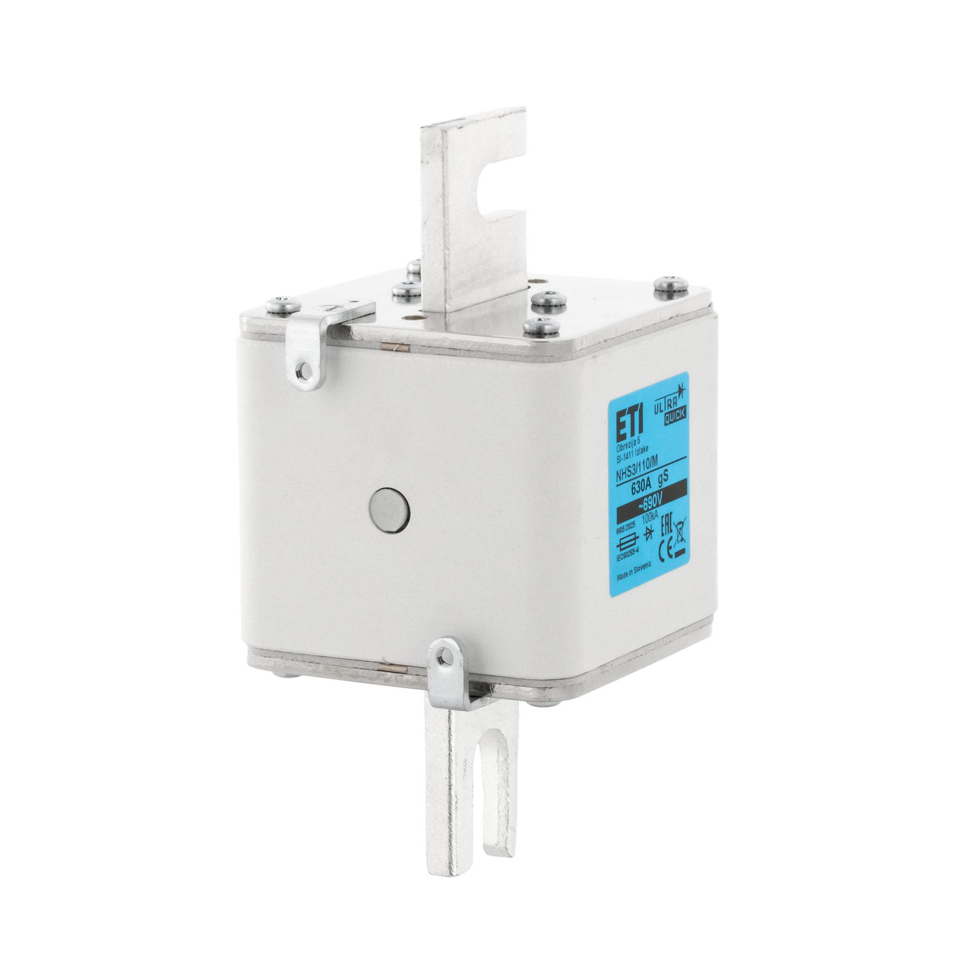 Fusible-semiconducteurs HPC-M Gr. 3, 630A, Charakteristik gS, 690V, fixation par vis