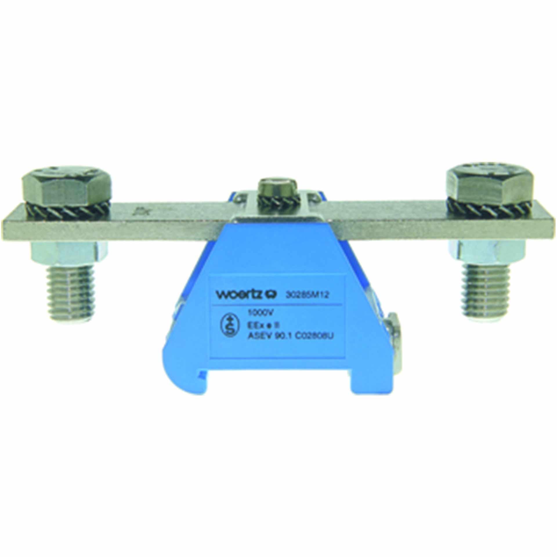 Borne de puis. DIN35 M12 240mm2, 2-conducteurs, bleue