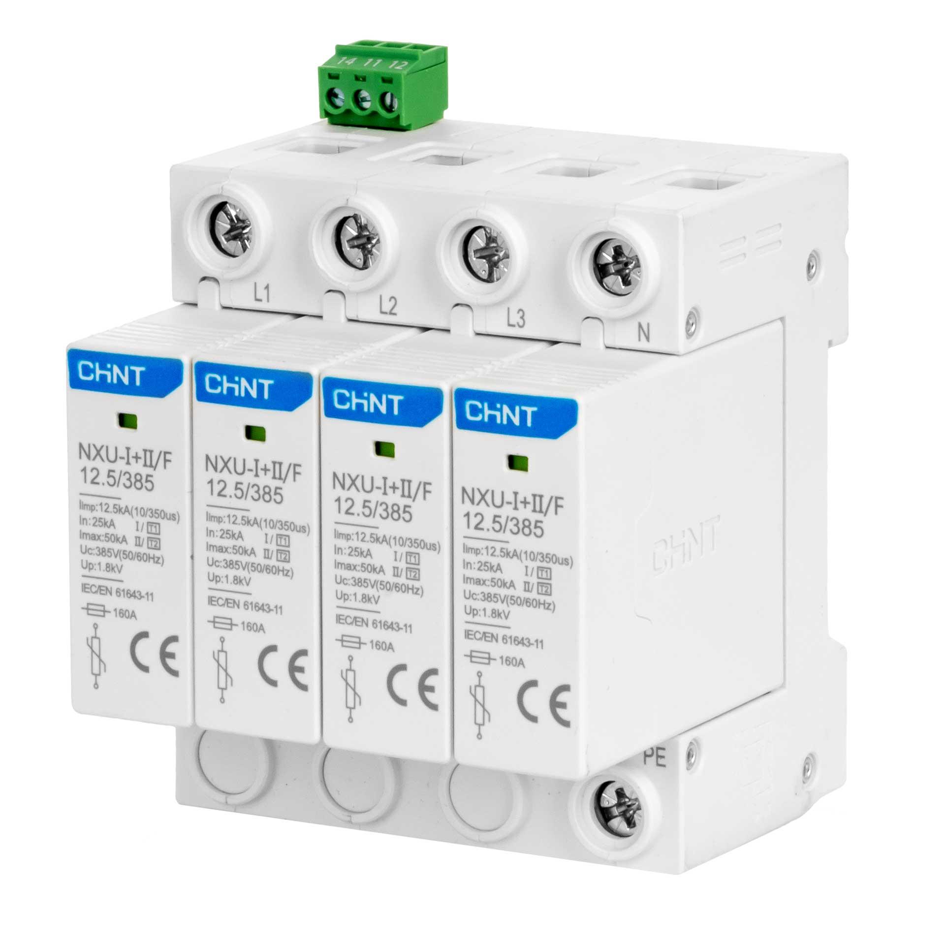 Chint Überspannungsableiter Typ 1+2, NXU-1+2 385V/50kA, 4+0 RC, (TN-S)