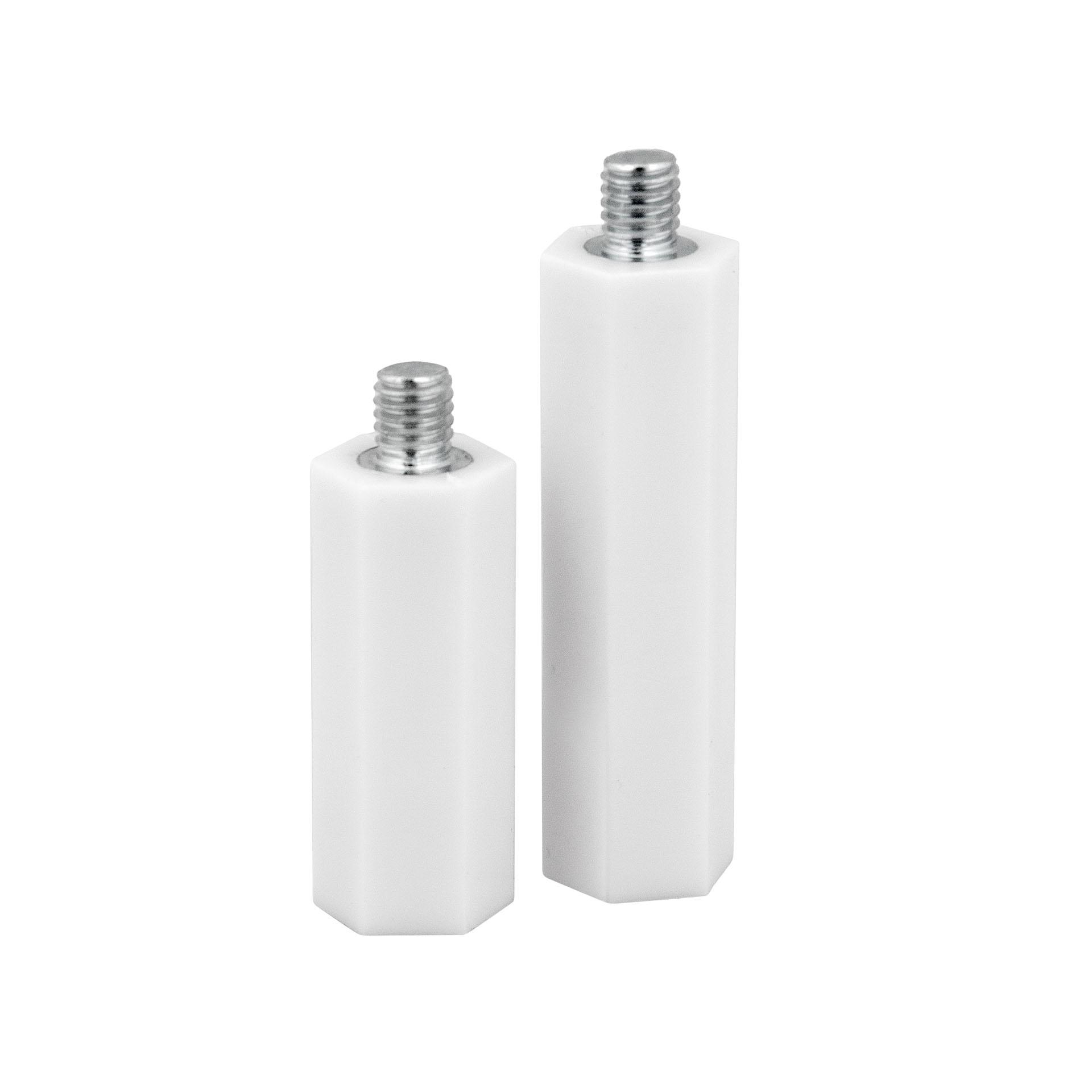 Isolierter Distanzbolzen M6, weiss, 35mm, 7mm Aussengewinde