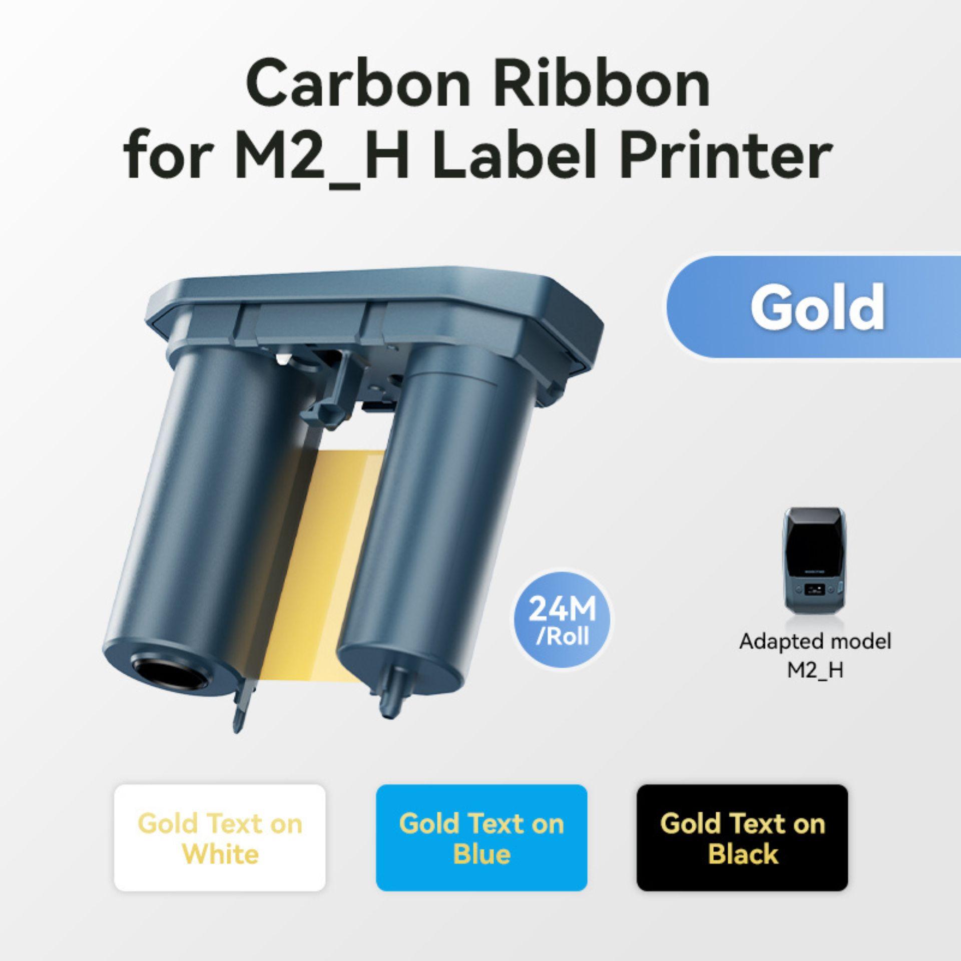 NIIMBOT M3 Thermal Transfer Ribbon Gold, Carbon Ribbon RR76-26 Cartridge