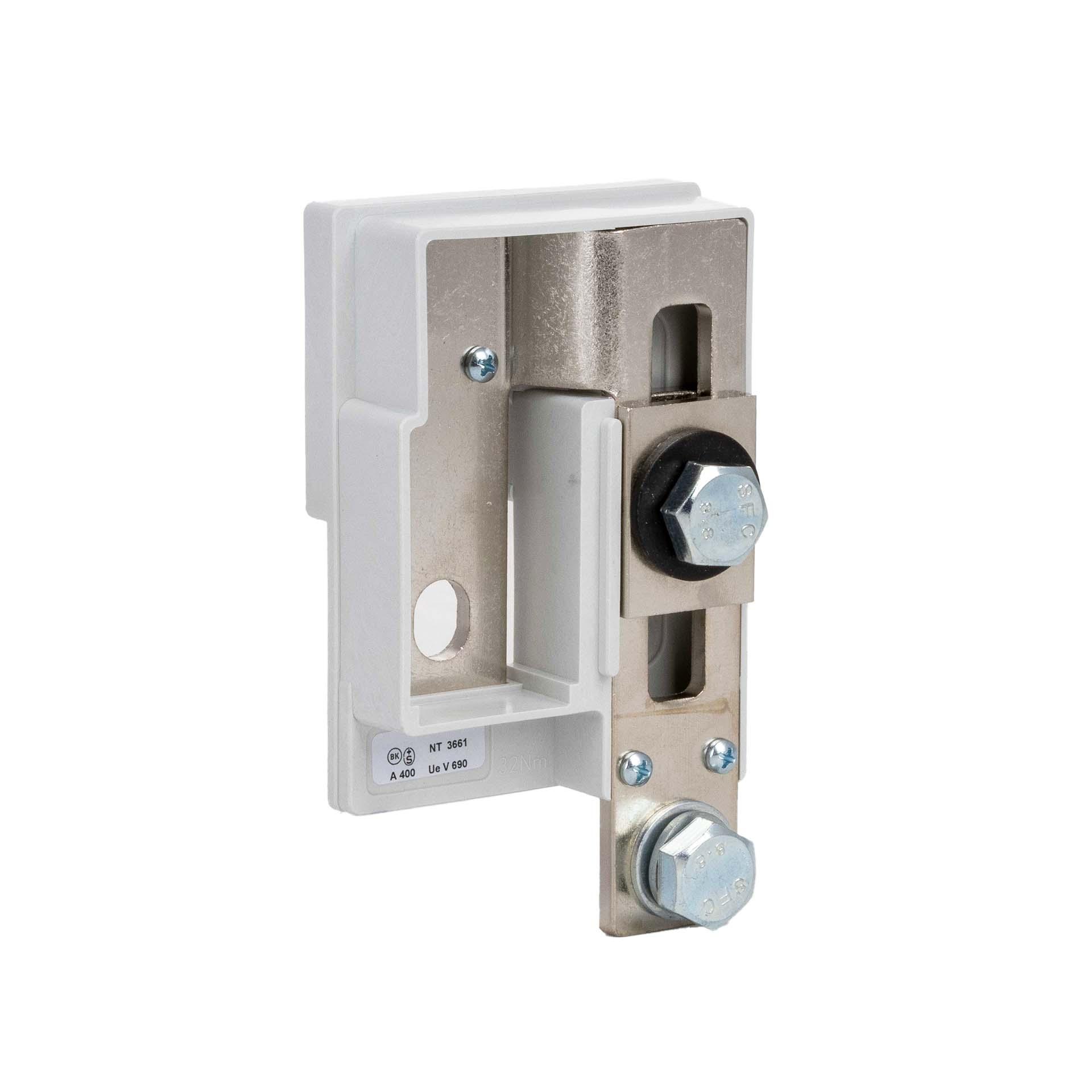 Neutral disconnector 250–400 A, excl. contact hooks, for screw mounting on flat copper