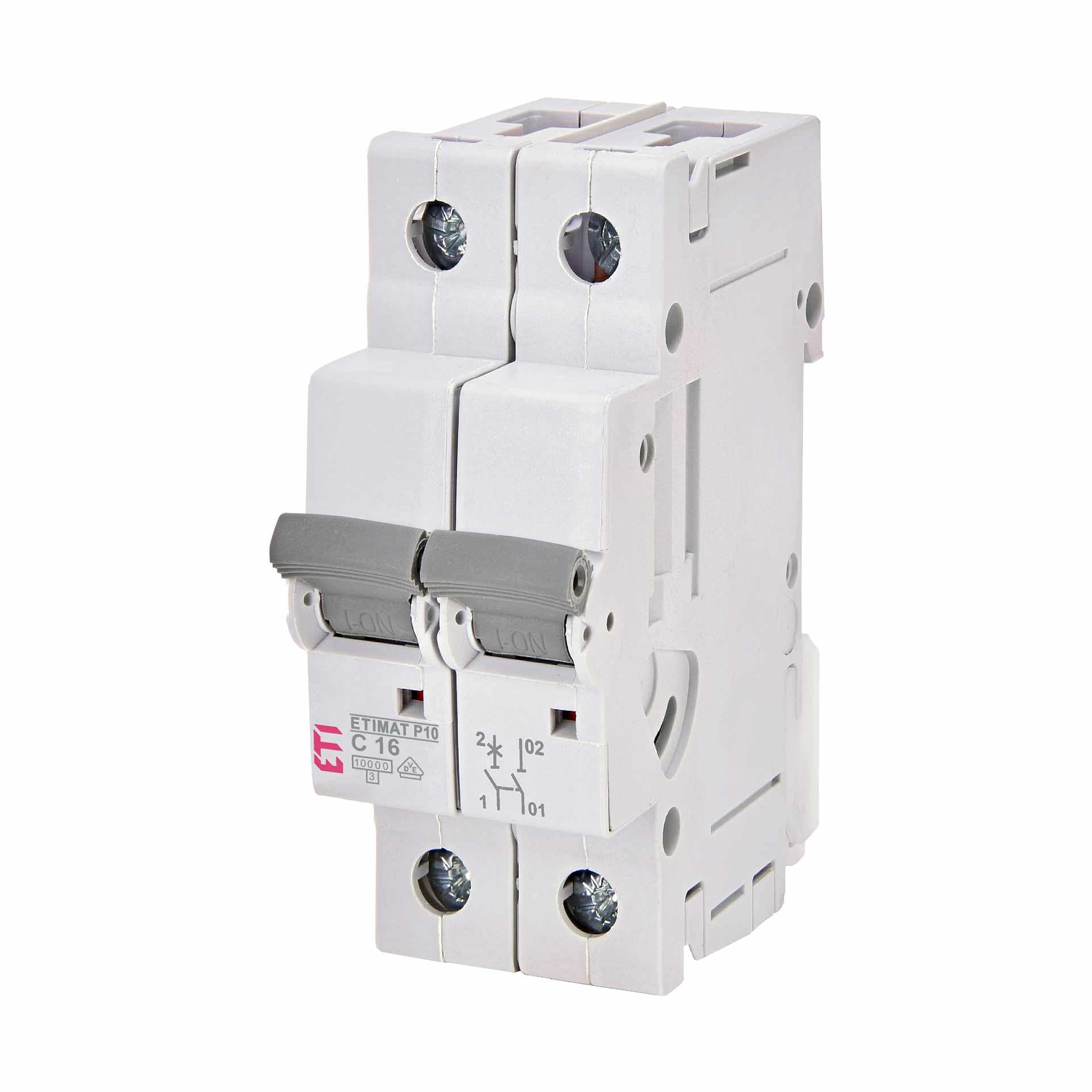 Miniature circuit-breaker, ETIMAT P10, 1-pole+N, characteristic C / 16A, 10kA