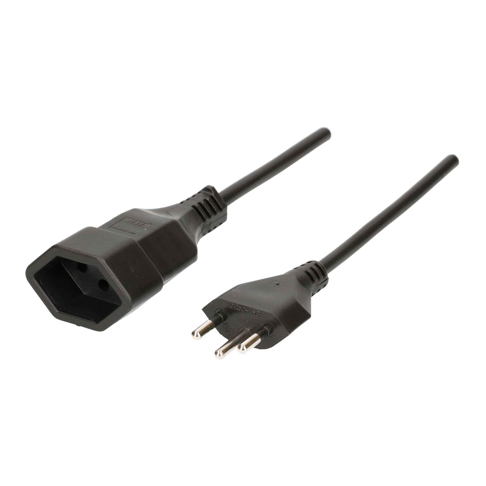 TD-Verlängerung H05VV-F3G1.0 3m schwarz T12/T13