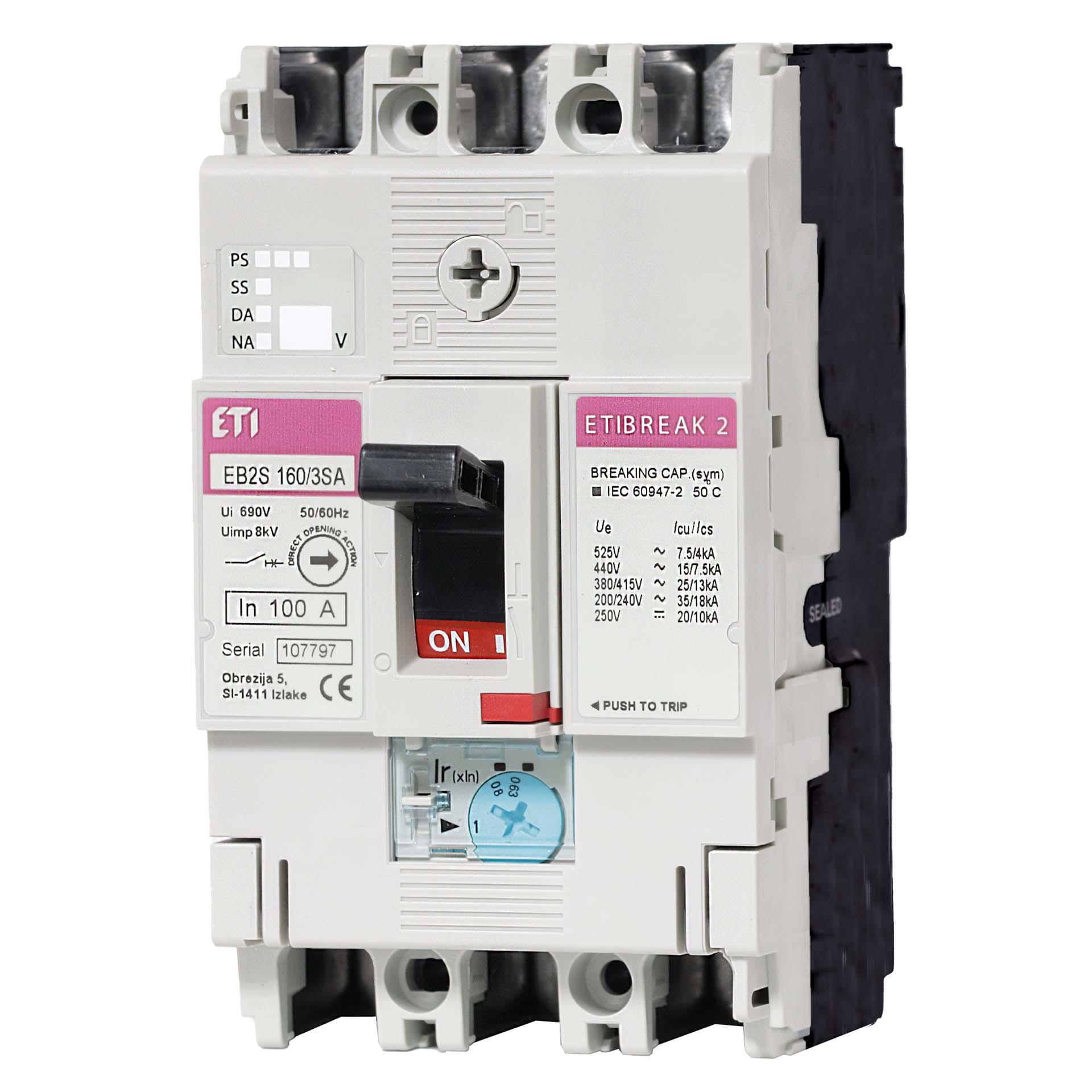 Circuit-breaker compact, EB2S 160/3HA 160A, Icu 40kA / Ics 20kA