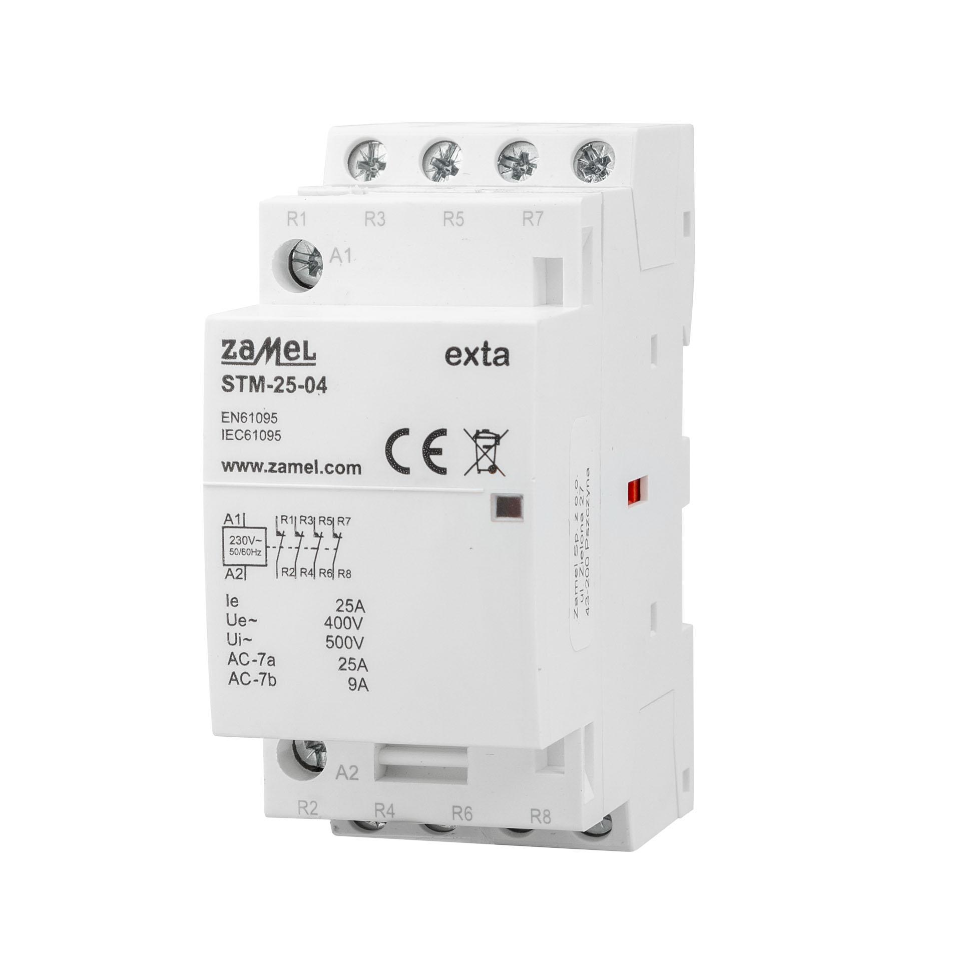 Contattore di installazione a 4 poli, 25A, (AC1, 400V), R25-04 230V AC