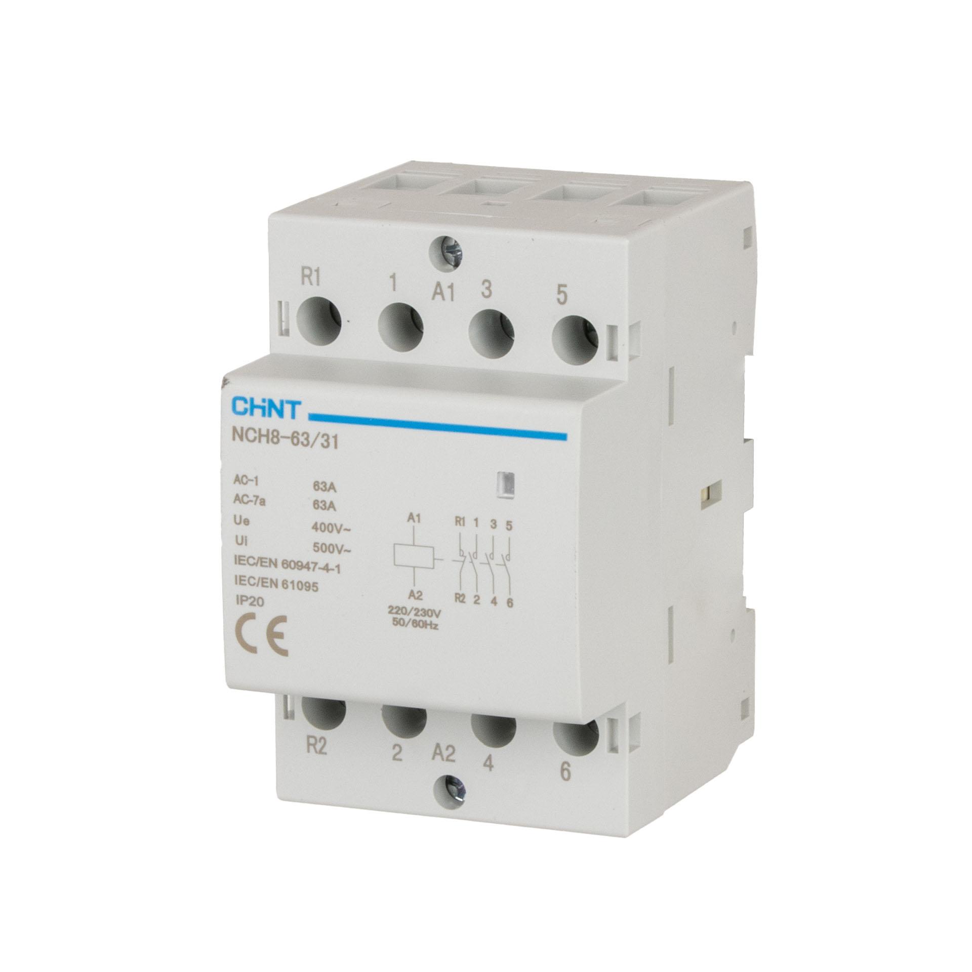Chint Installationsschütz 4-Polig, 63A (AC1 400V), R63-31, 230V AC, 3-Schliesser & 1-Öffner